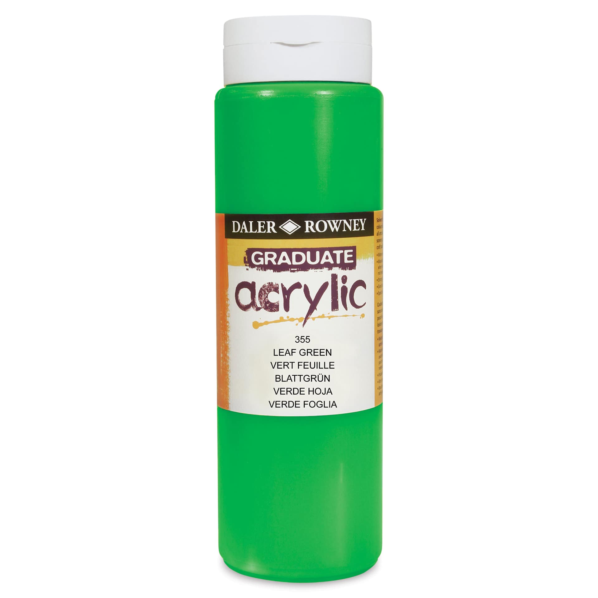 Daler-Rowney Graduate Acrylics - Leaf Green, 500 ml bottle