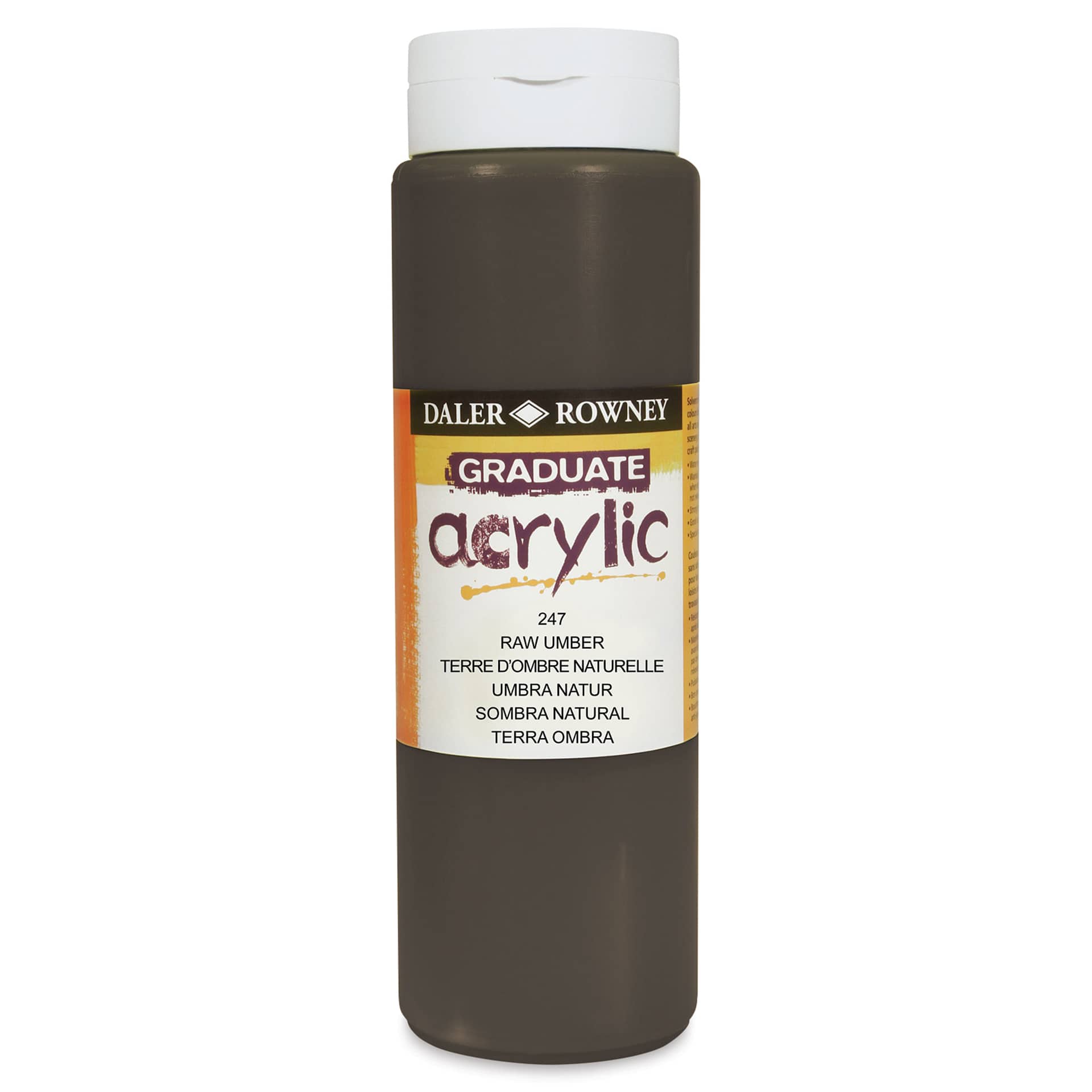 Daler-Rowney Graduate Acrylics - Raw Umber, 500 ml bottle
