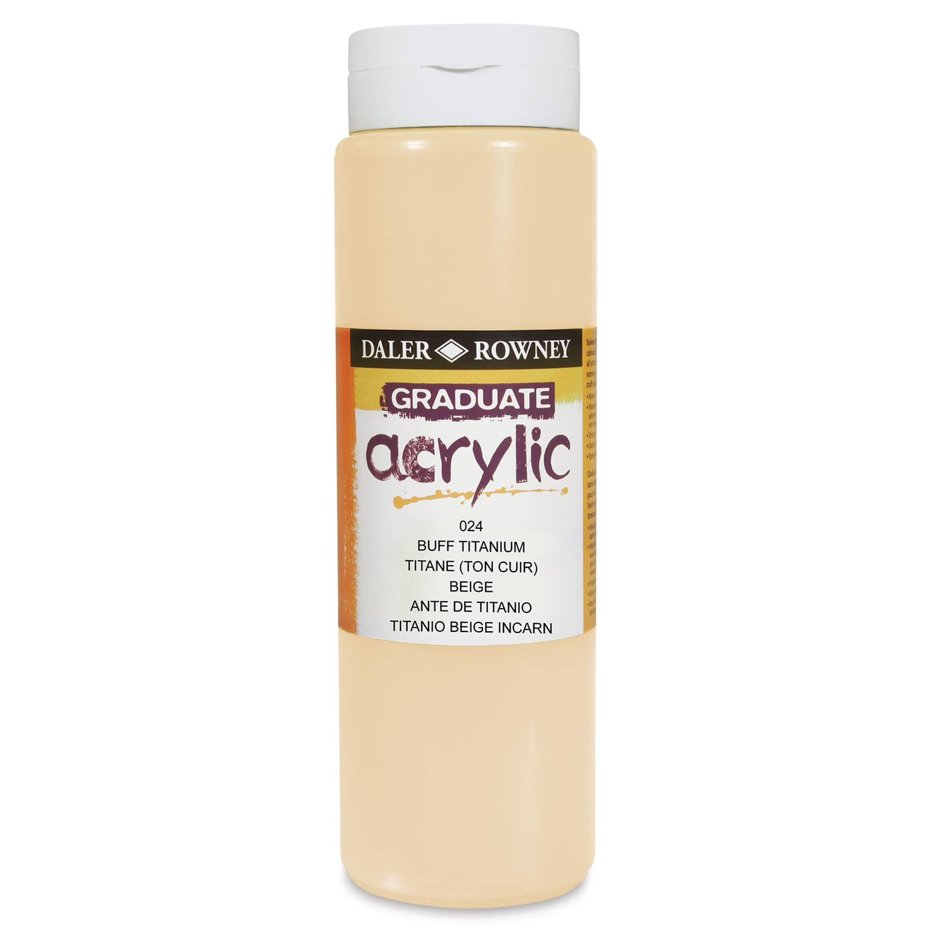 Daler-Rowney Graduate Acrylics - Buff Titanium, 500 ml bottle