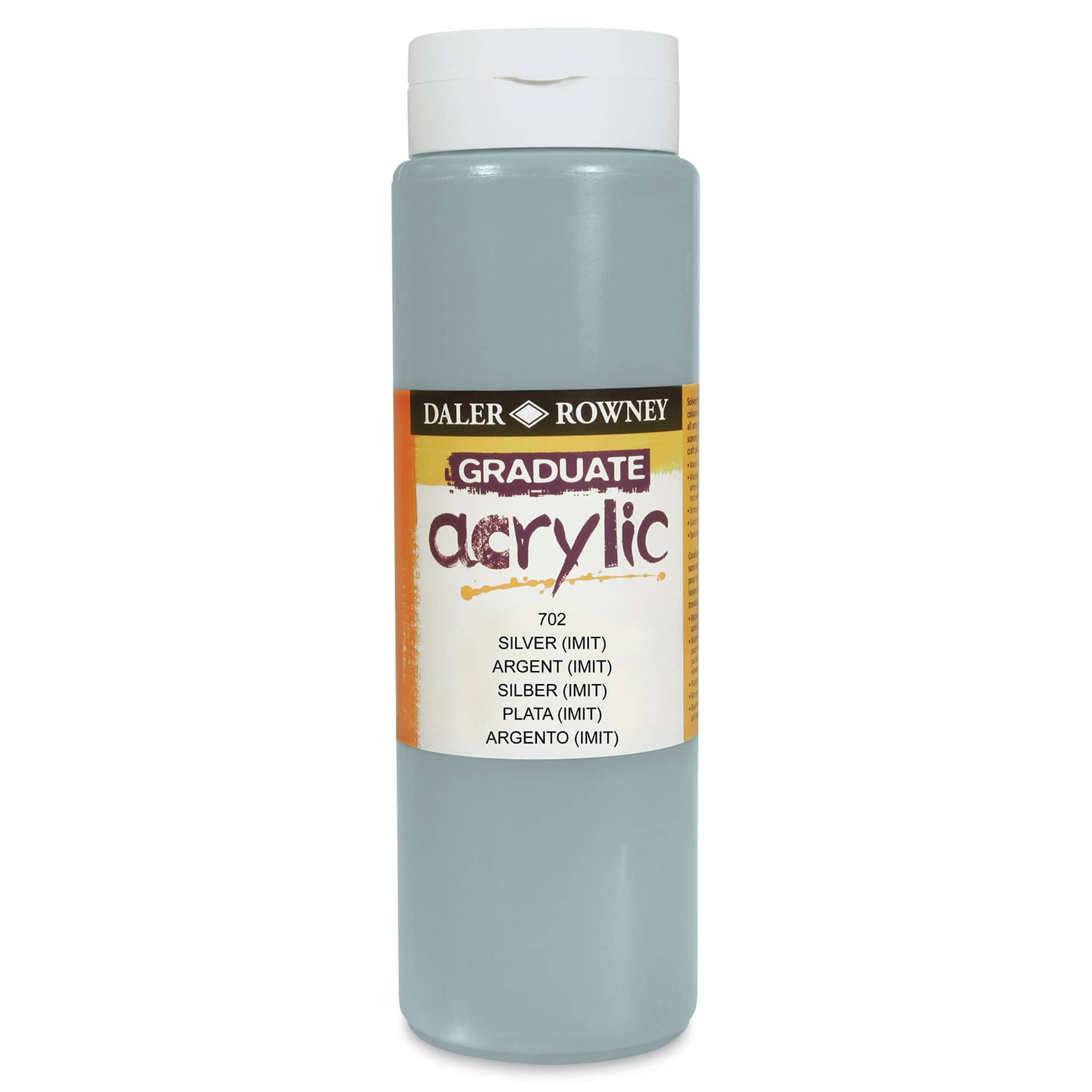 Daler-Rowney Graduate Acrylics - Silver Imitation, 500 ml bottle