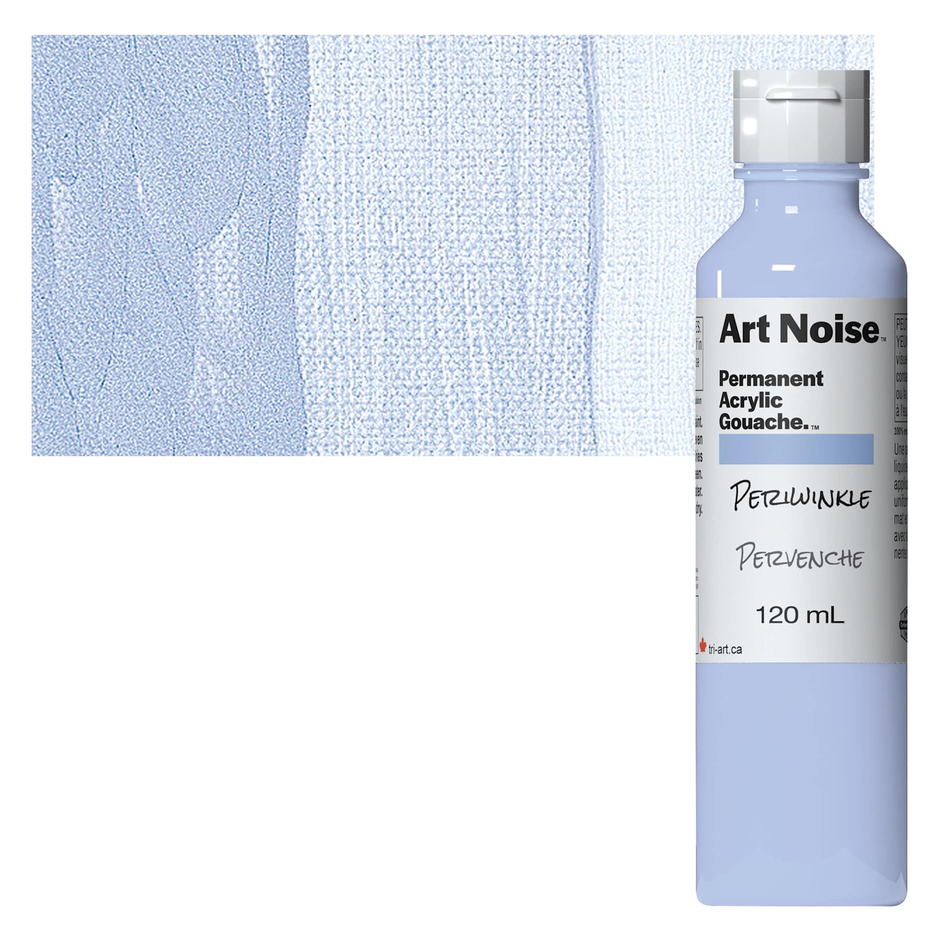 Tri-Art Art Noise Permanent Acrylic Gouache - Periwinkle, 120 ml, Bottle and swatch