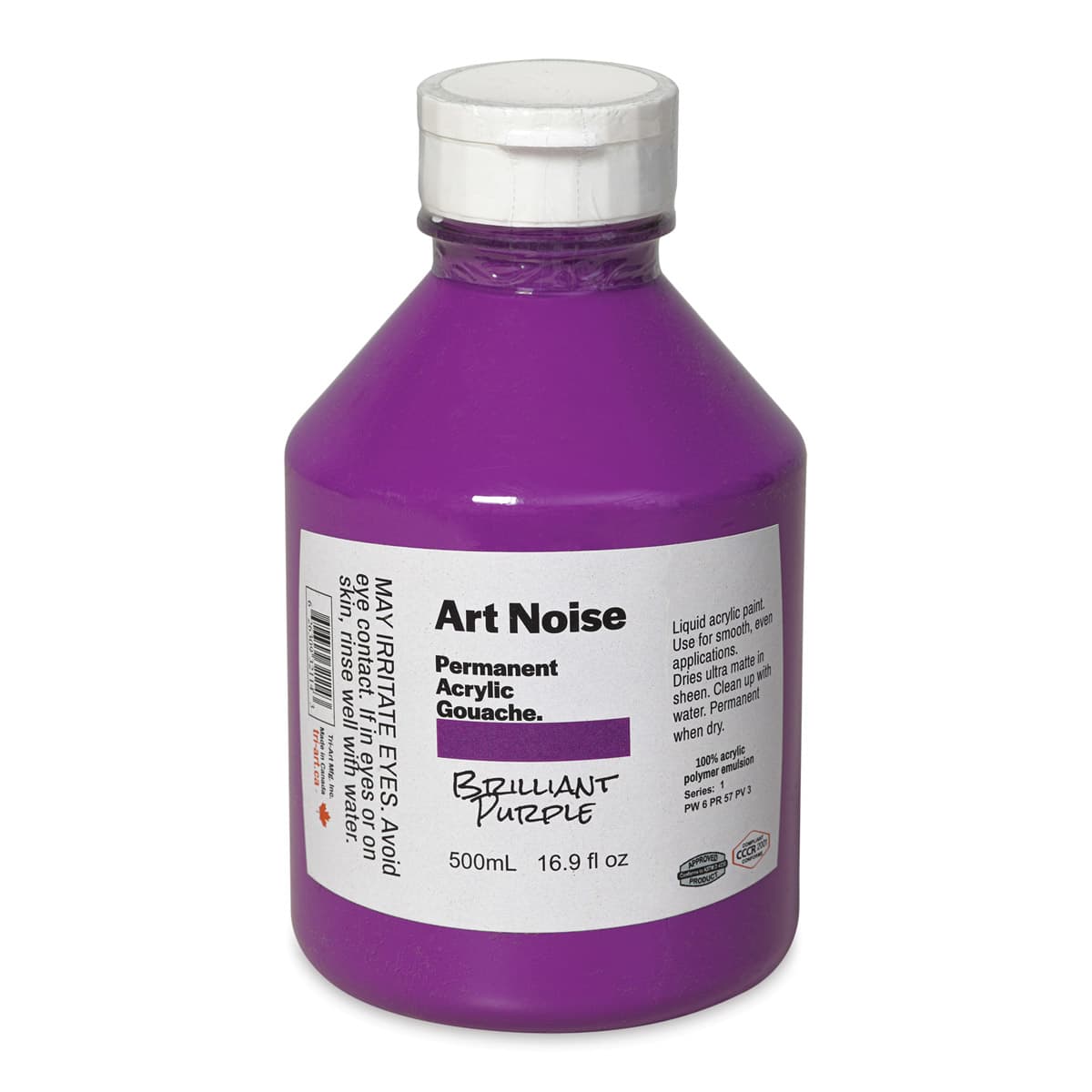 Tri-Art Art Noise Permanent Acrylic Gouache - Brilliant Purple, 500 ml, Bottle