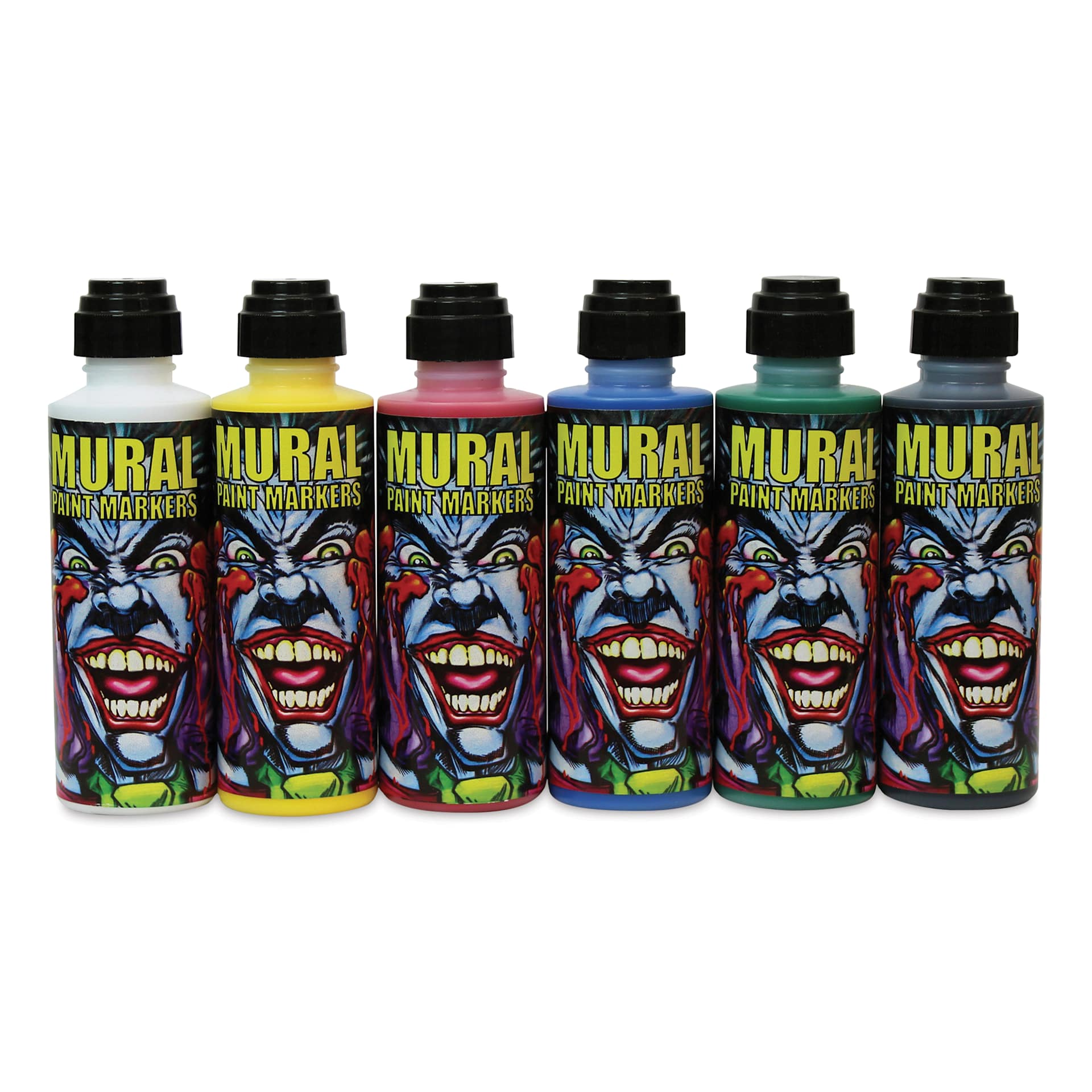 Chroma Mural Paint Markers - Primary, Set of 6, markers laid out