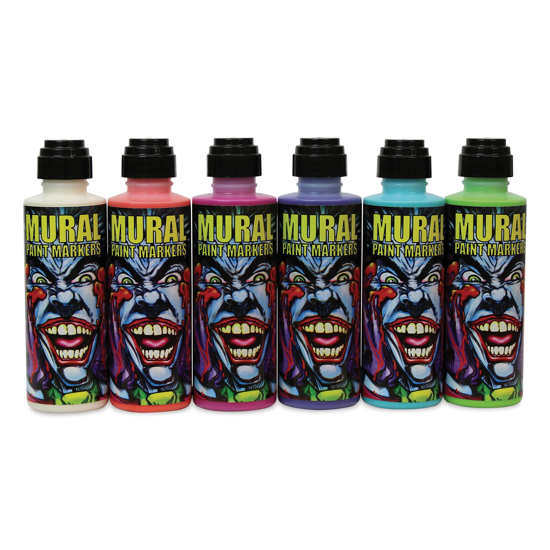Chroma Mural Paint Markers - Brights, Set of 6, markers laid out