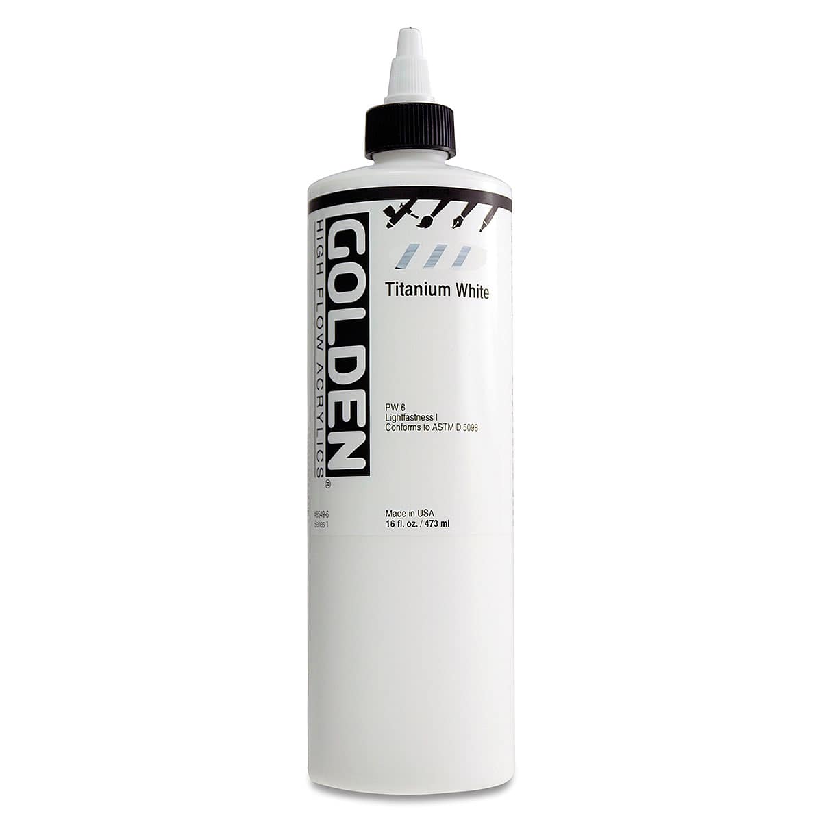 Golden High Flow Acrylics - Titanium White, 16 oz bottle Golden High Flow Acrylics - Titanium White, 16 oz bottle