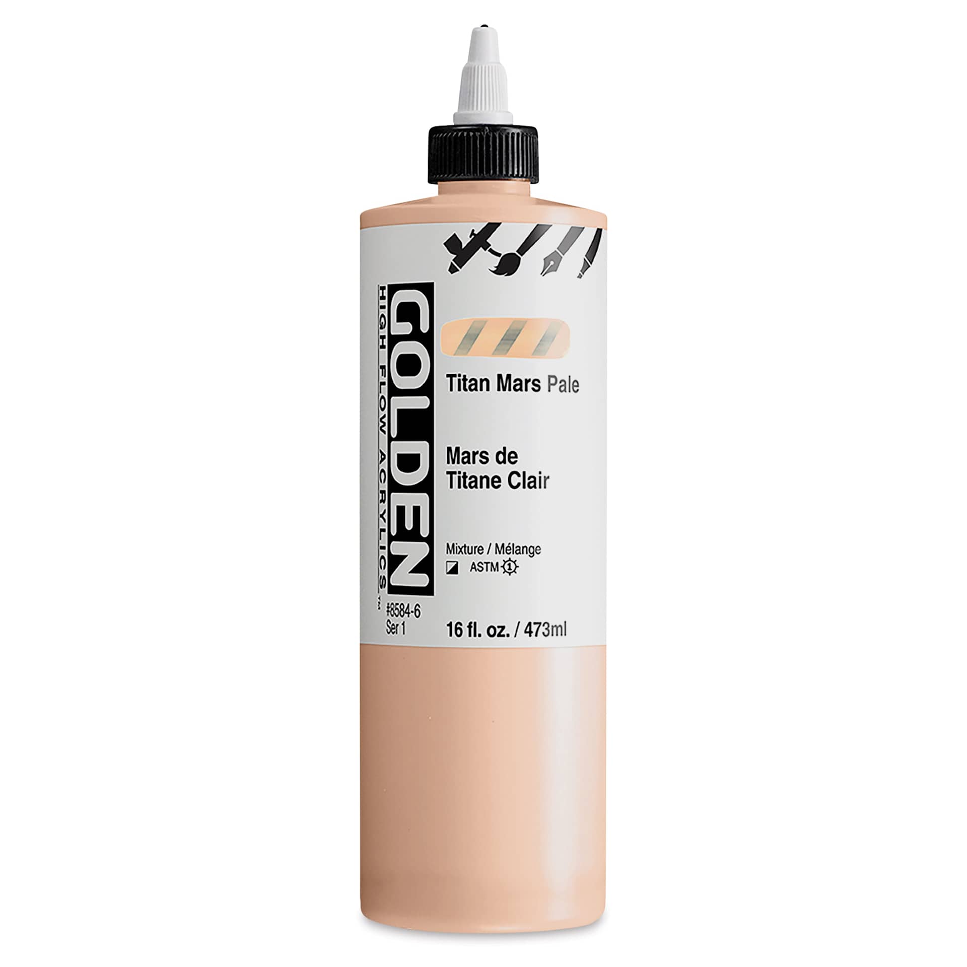 Golden High Flow Acrylics - Titan Mars Pale, 16 oz bottle