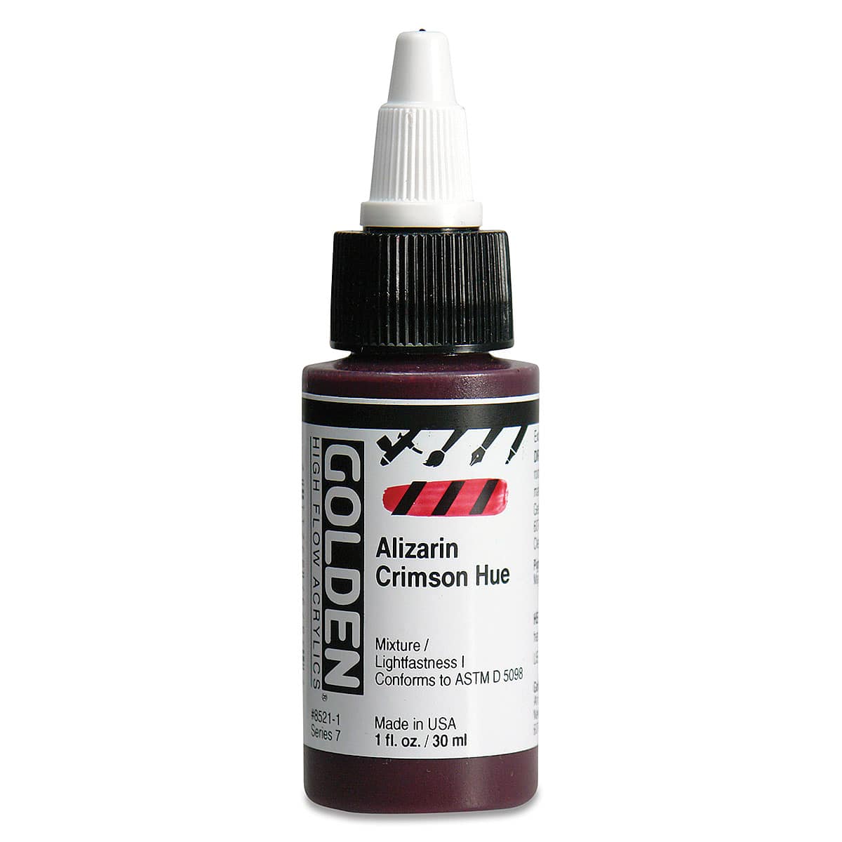 Golden High Flow Acrylics - Alizarin Crimson Hue. 1 oz bottle