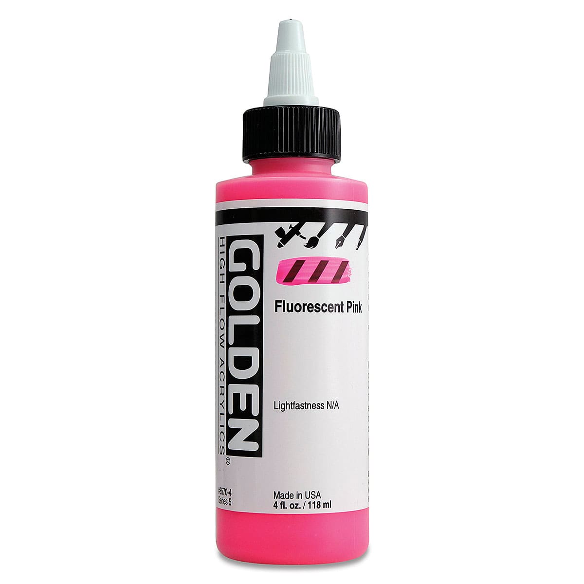 Golden High Flow Acrylics - Fluorescent Pink, 4 oz bottle