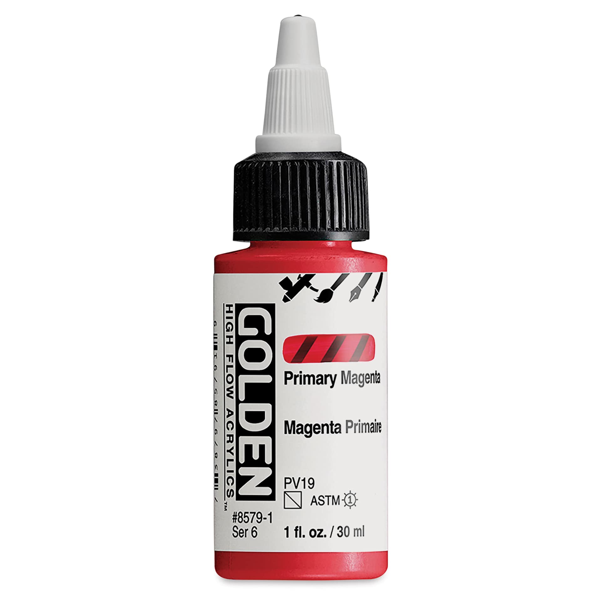Golden High Flow Acrylics - Primary Magenta, 1 oz bottle