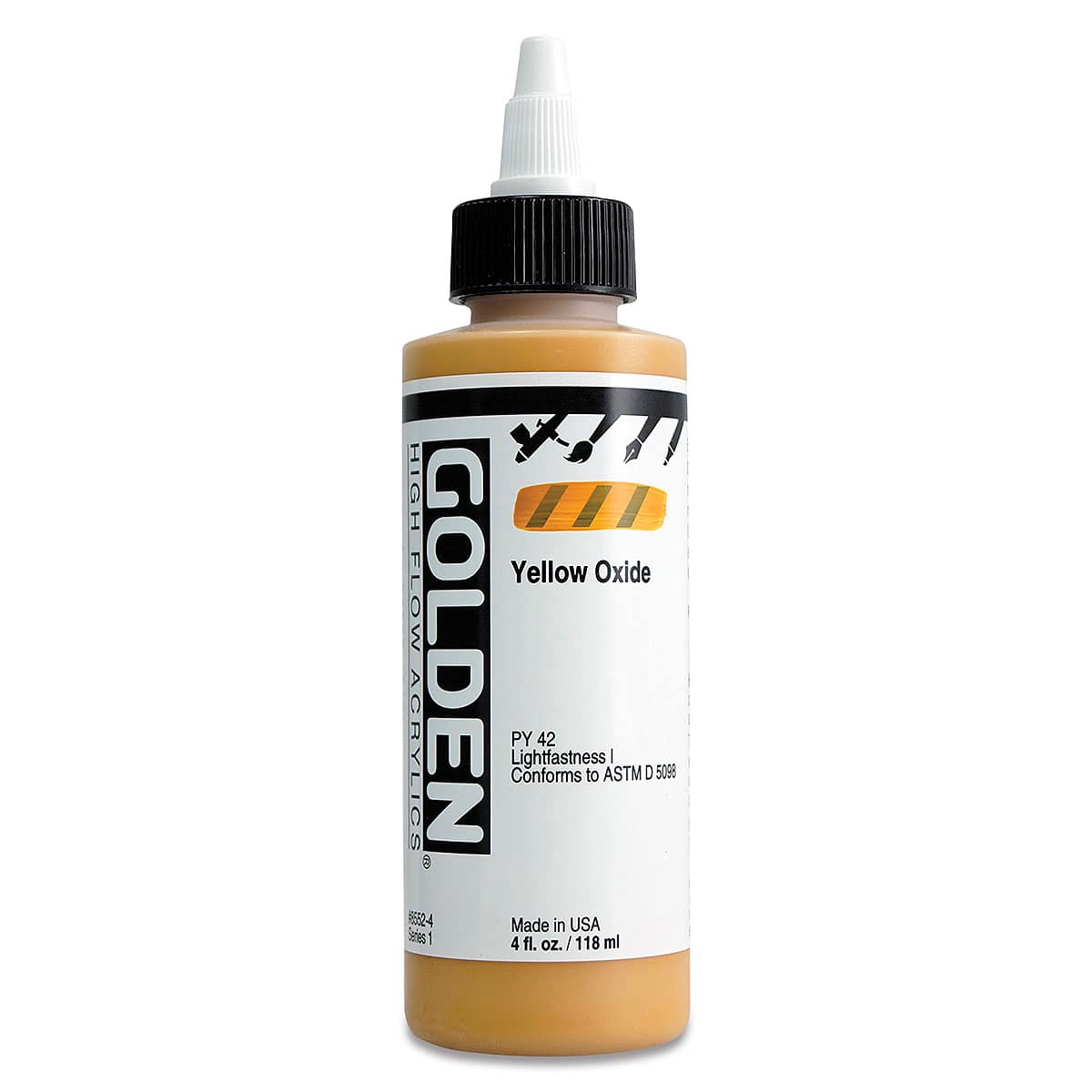 Golden High Flow Acrylics - Yellow Oxide, 4 oz bottle