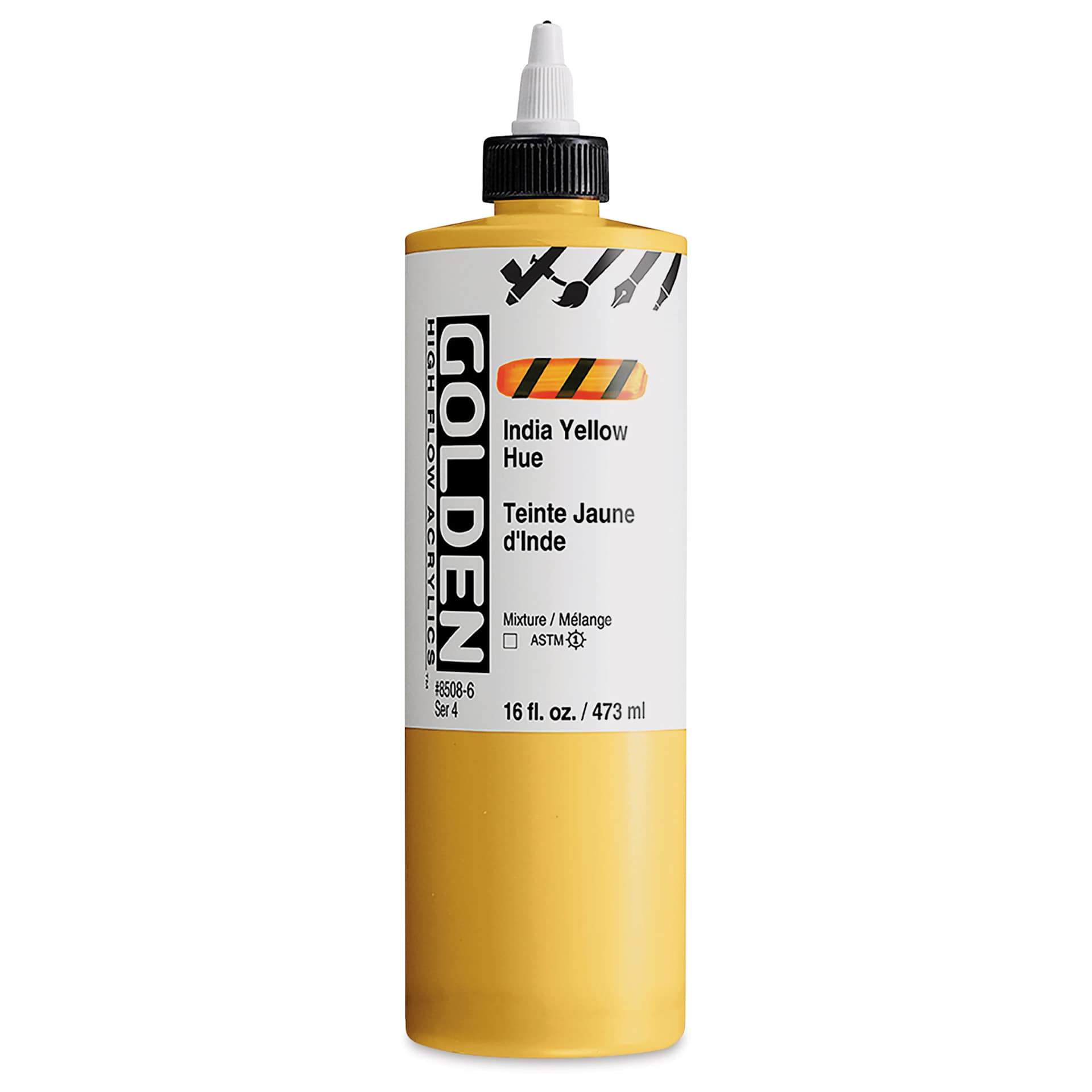 Golden High Flow Acrylics - Indian Yellow Hue, 16 oz bottle