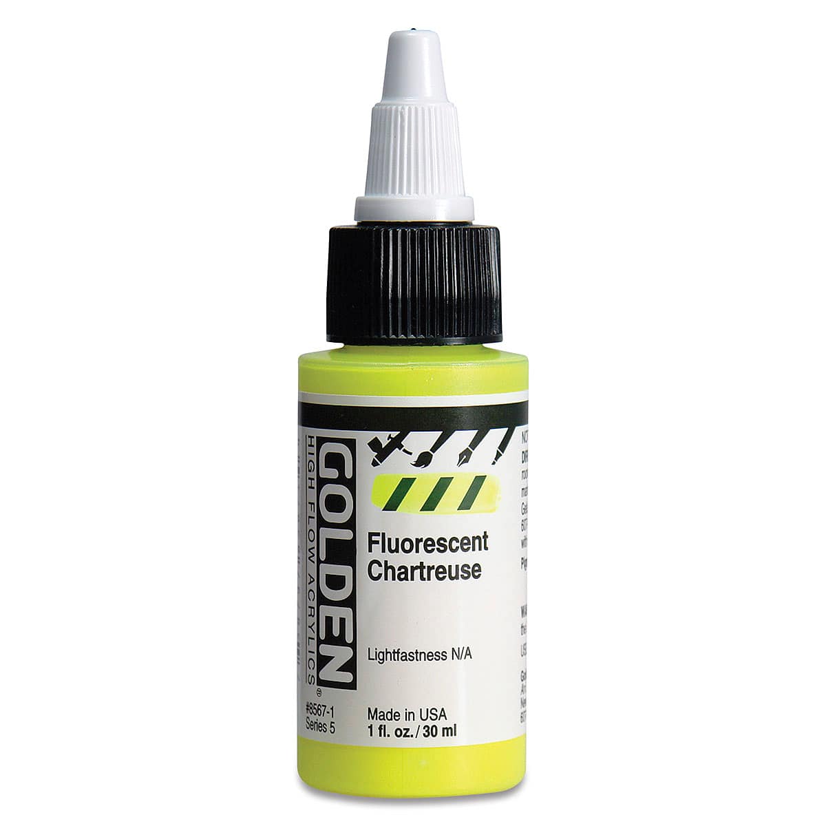 Golden High Flow Acrylics - Fluorescent Chartreuse, 1 oz bottle