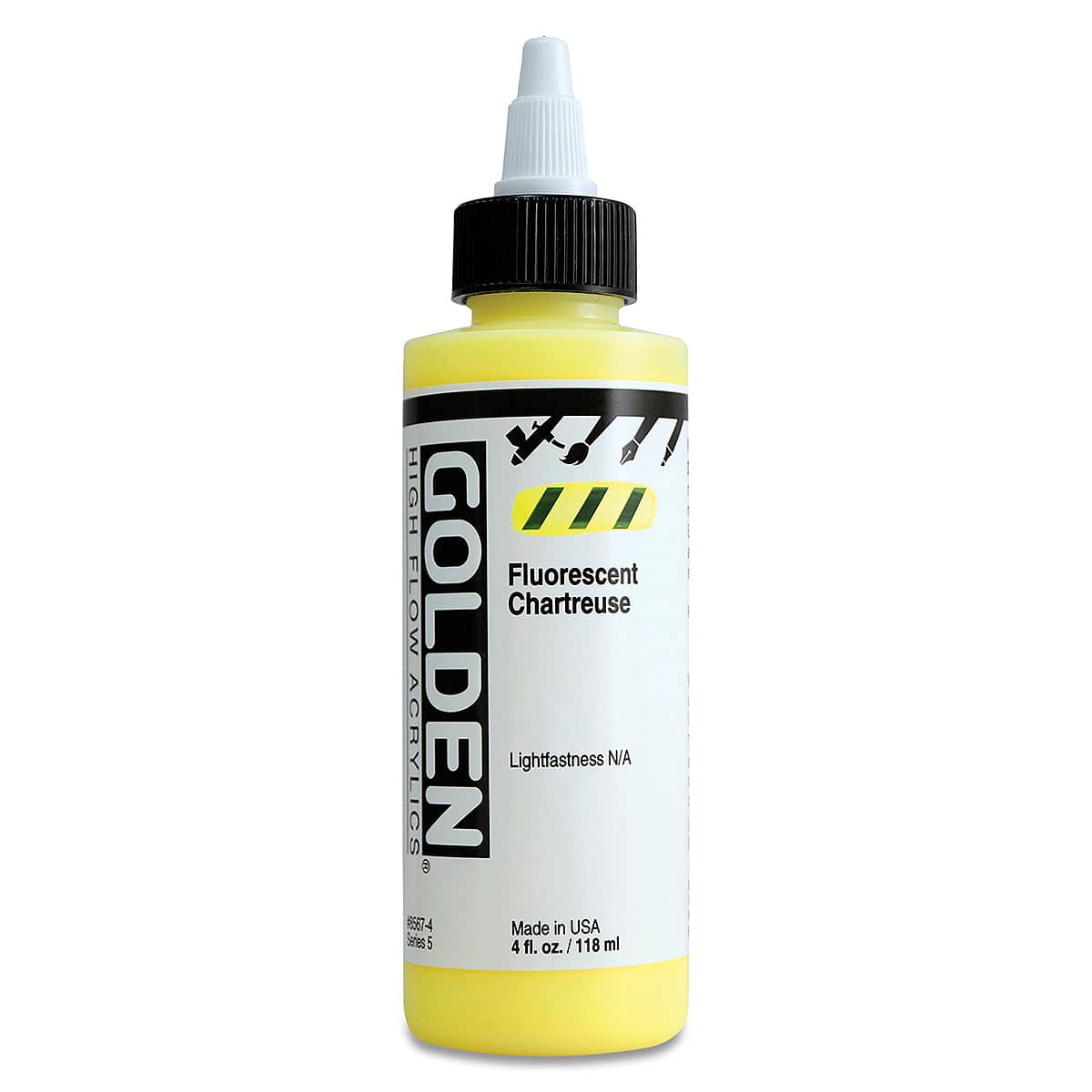 Golden High Flow Acrylics - Fluorescent Chartreuse, 4 oz bottle