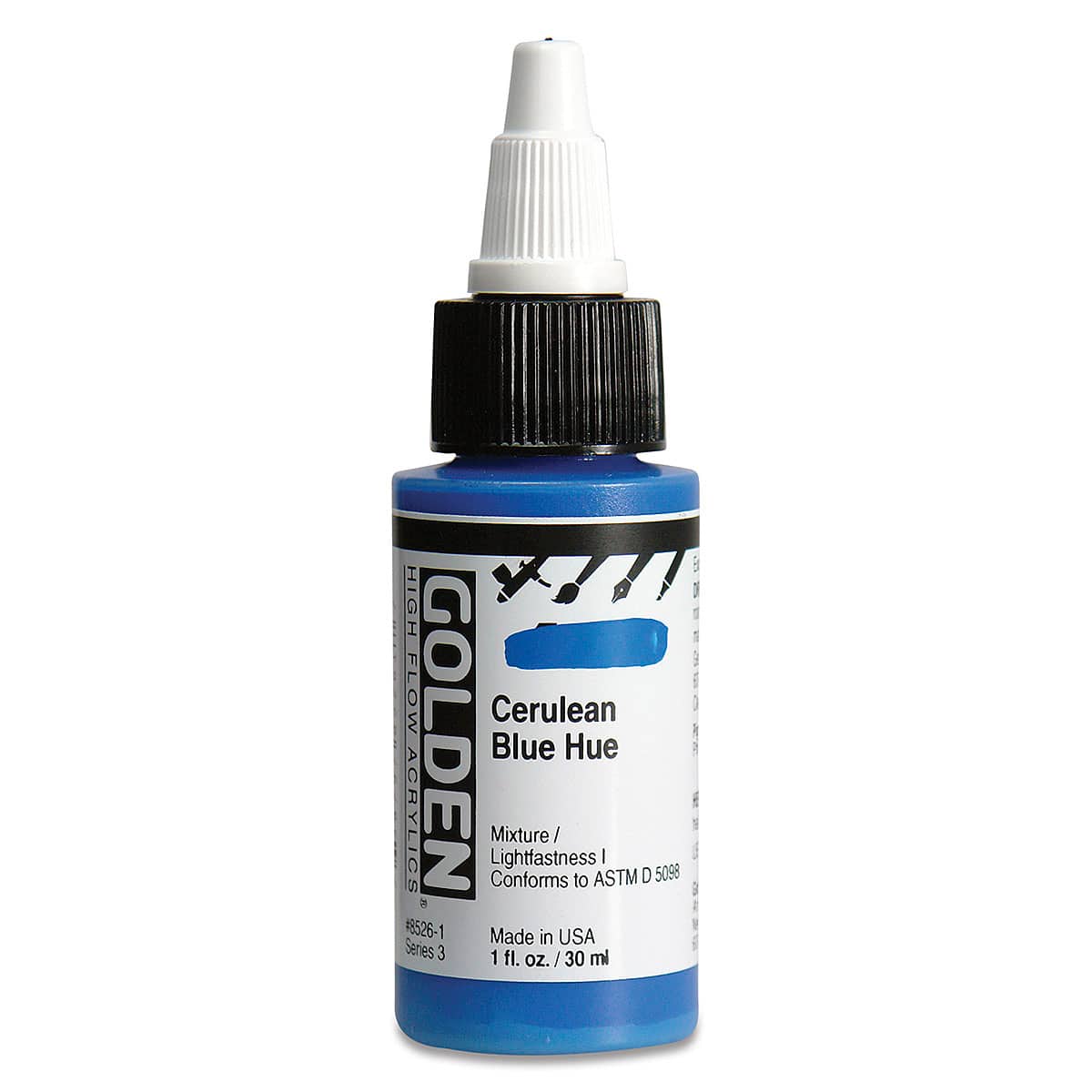 Golden High Flow Acrylics - Cerulean Blue Hue, 1 oz bottle
