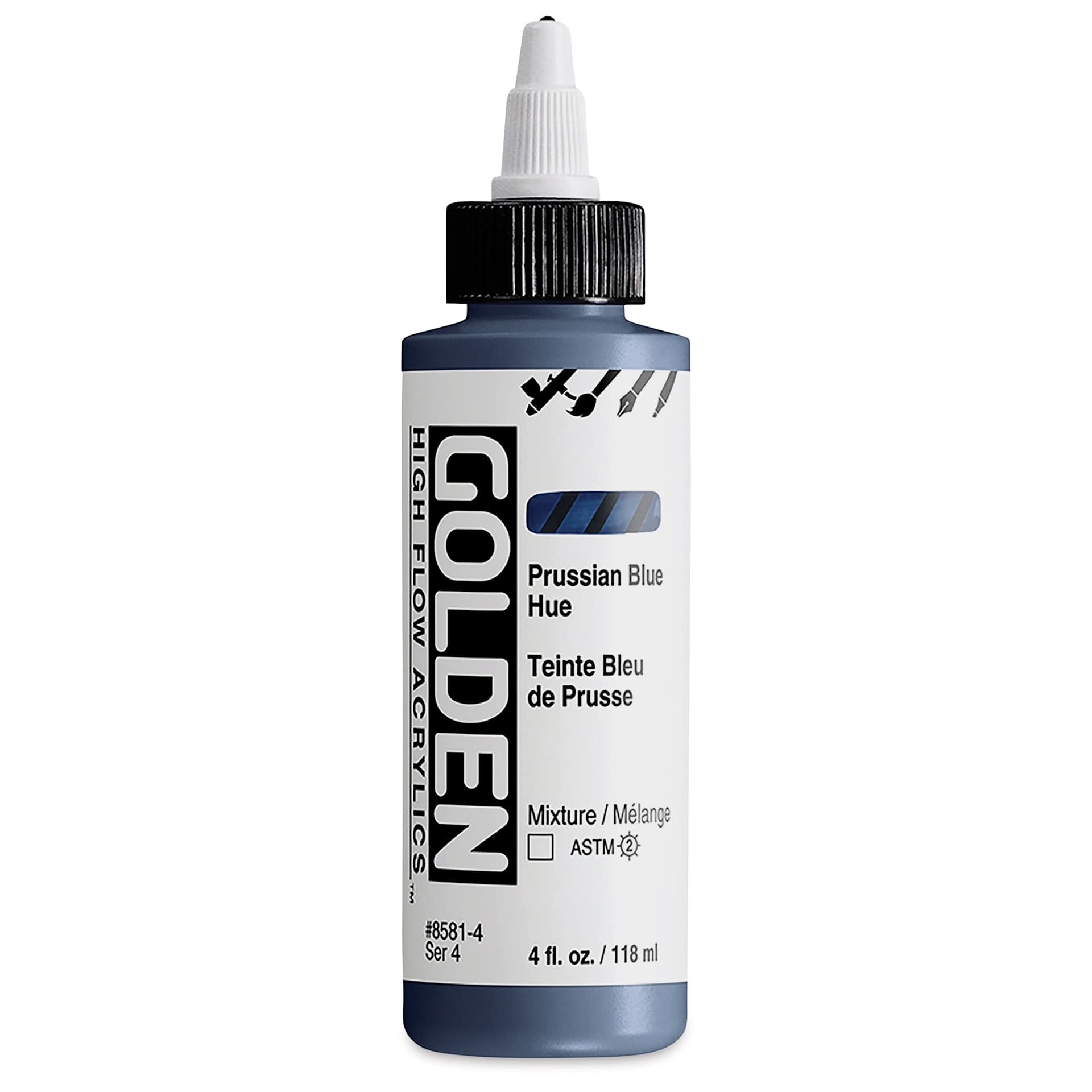 Golden High Flow Acrylics - Prussian Blue Hue, 4 oz bottle