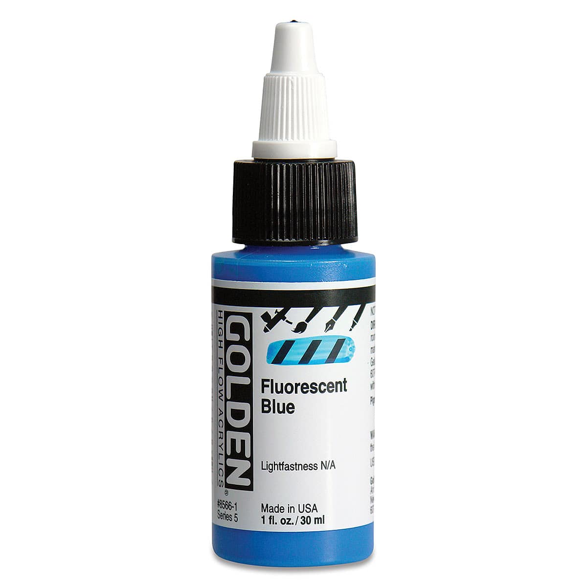 Golden High Flow Acrylics - Fluorescent Blue, 1 oz bottle