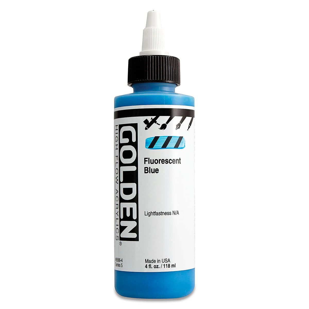 Golden High Flow Acrylics - Florescent Blue, 4 oz bottle