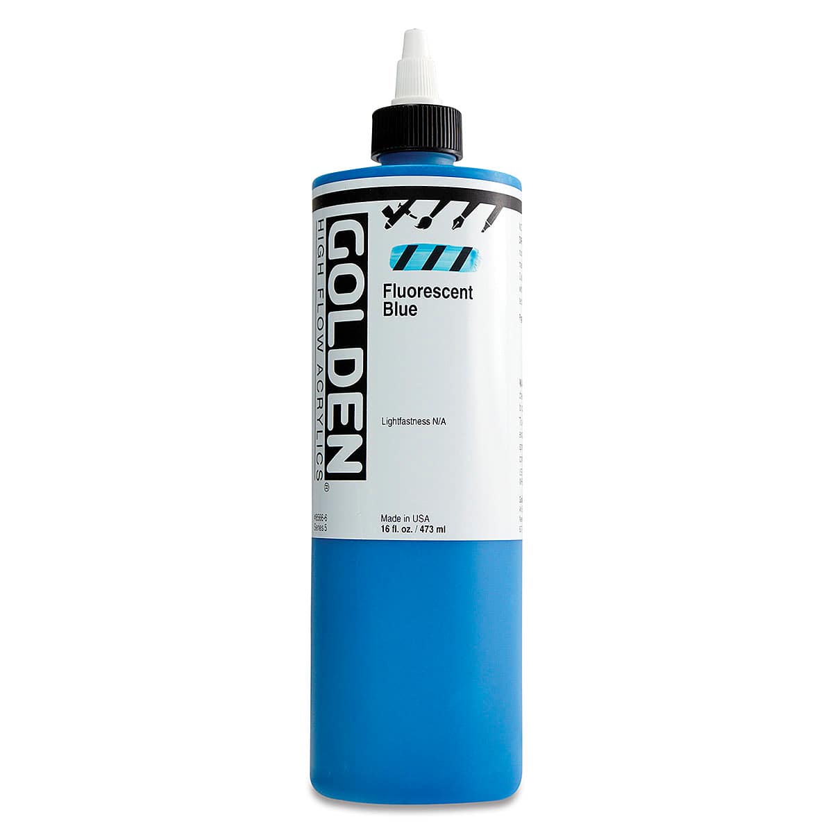 Golden High Flow Acrylics - Fluorescent Blue, 16 oz bottle