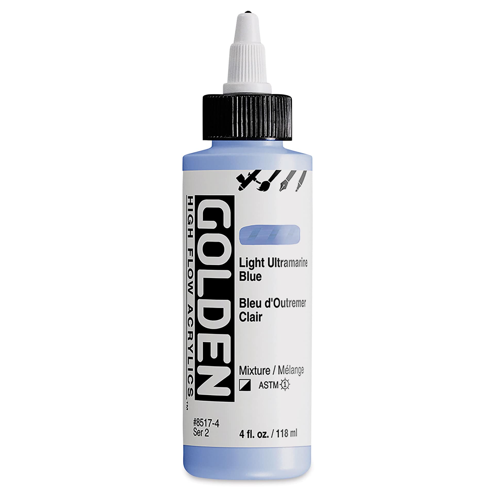 Golden High Flow Acrylics - Light Ultramarine Blue, 4 oz bottle