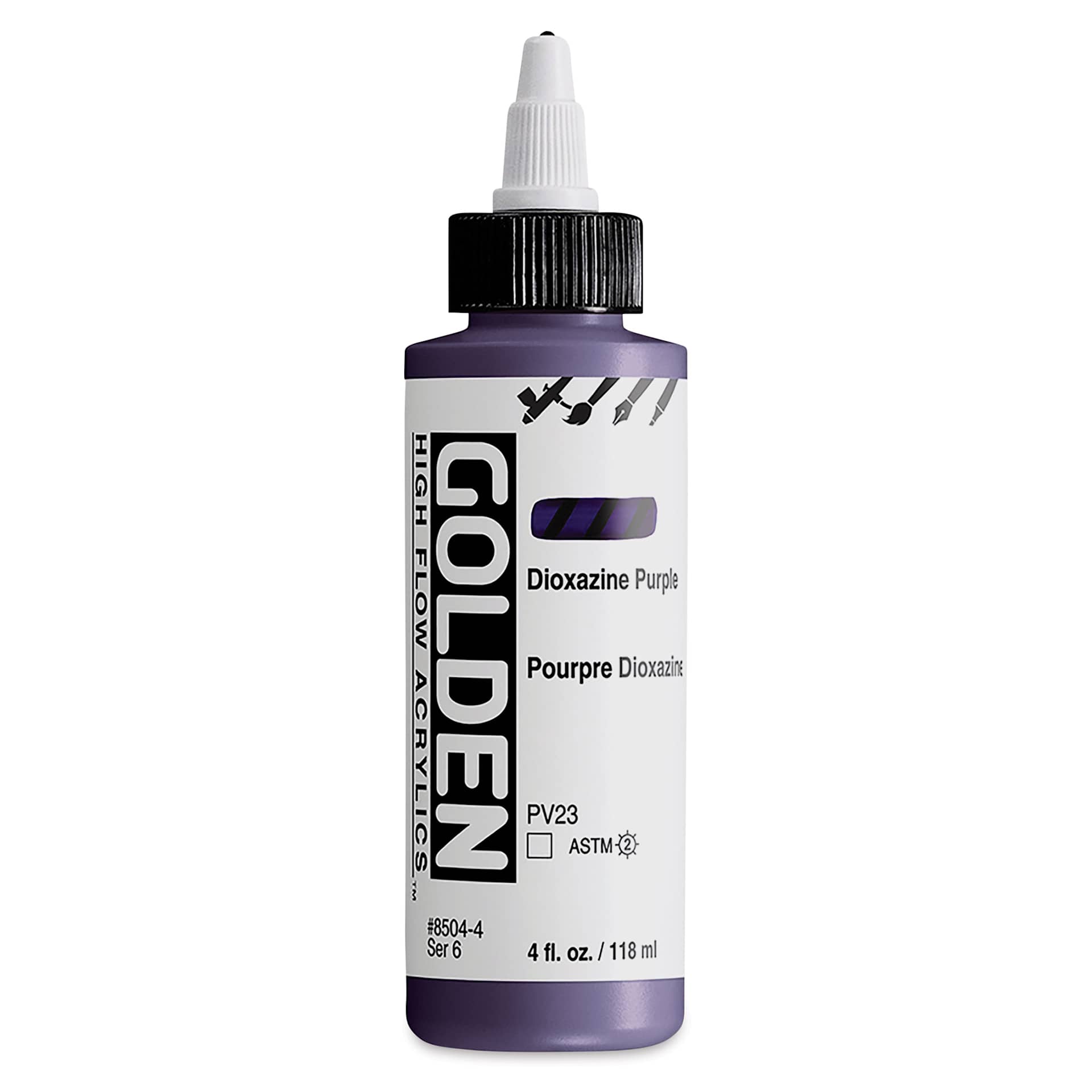 Golden High Flow Acrylics - Dioxazine Purple, 4 oz bottle