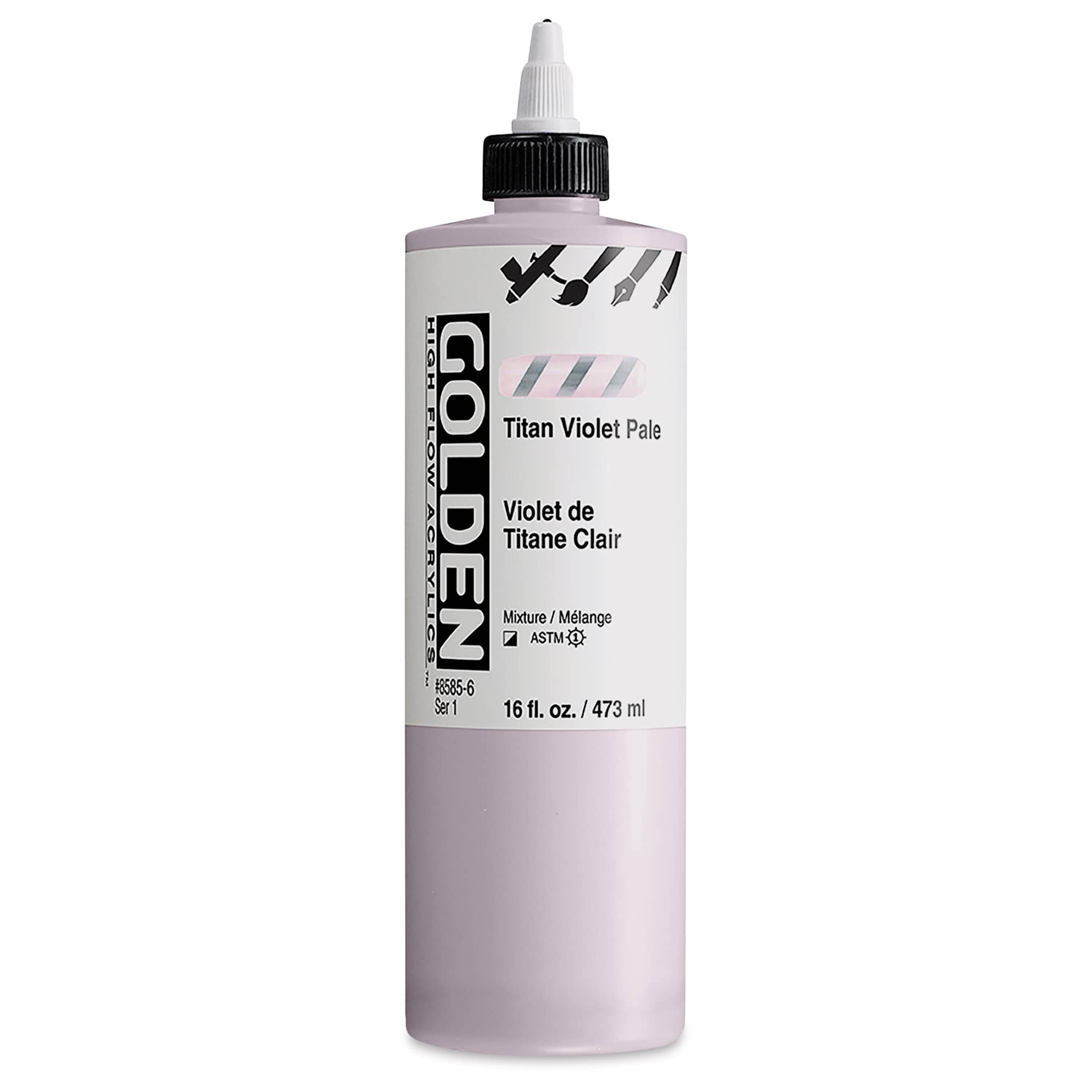 Golden High Flow Acrylics - Titan Violet Pale, 16 oz bottle