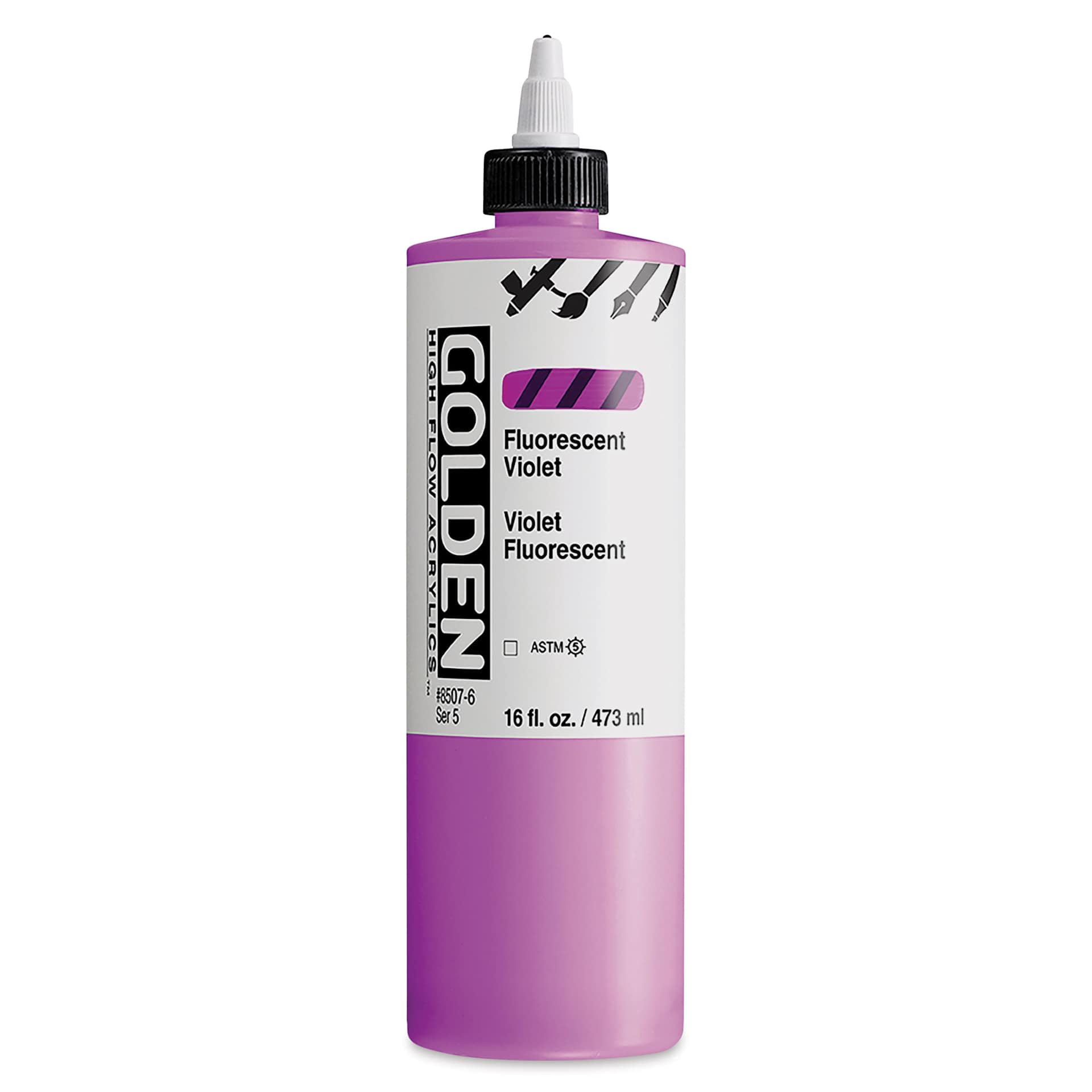 Golden High Flow Acrylics - Fluorescent Violet, 16 oz bottle