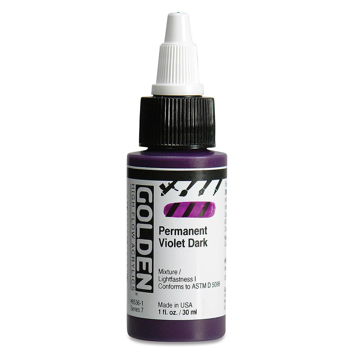 Golden High Flow Acrylics - Permanent Violet Dark, 1 oz bottle
