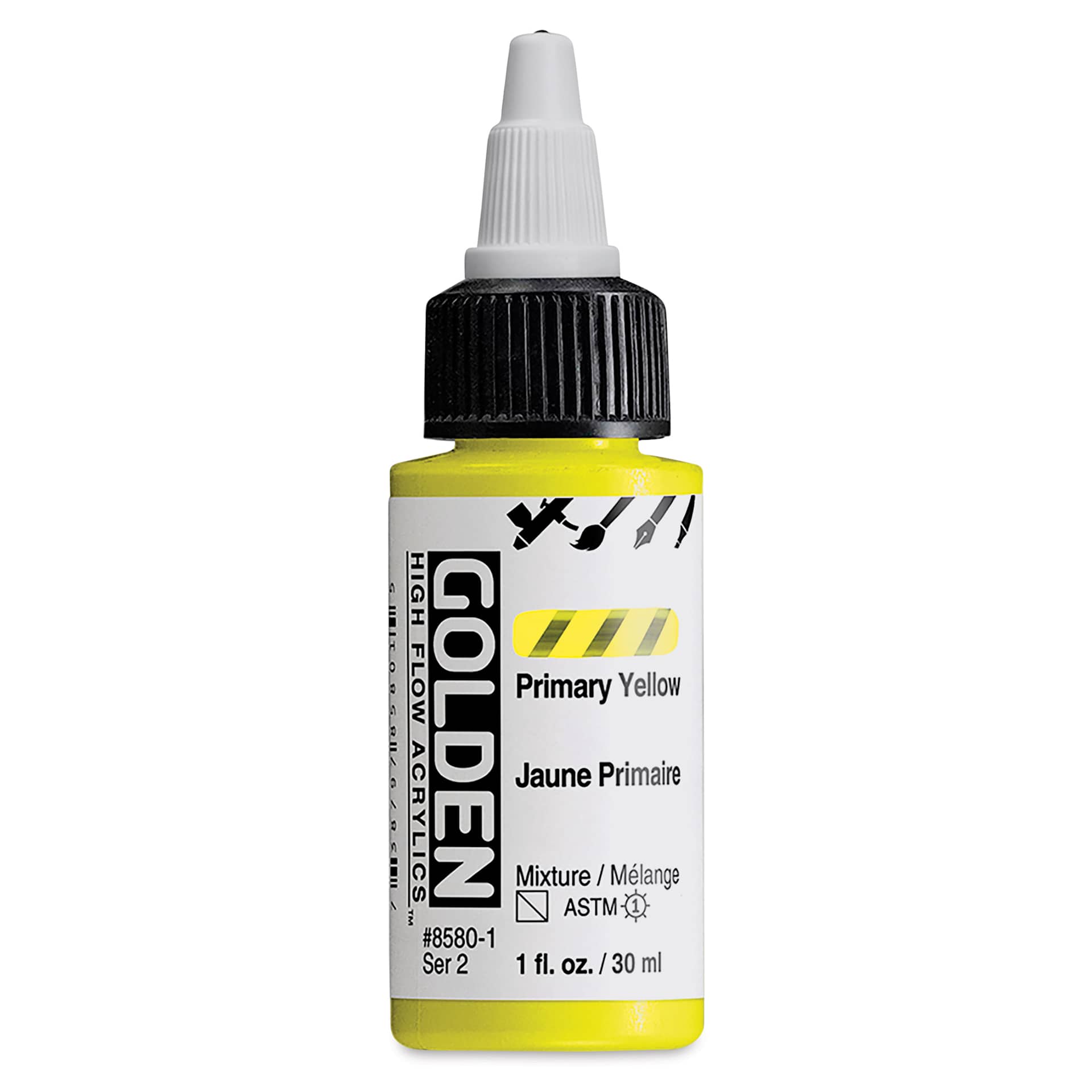 Golden High Flow Acrylics - Primary Yellow, 1 oz bottle