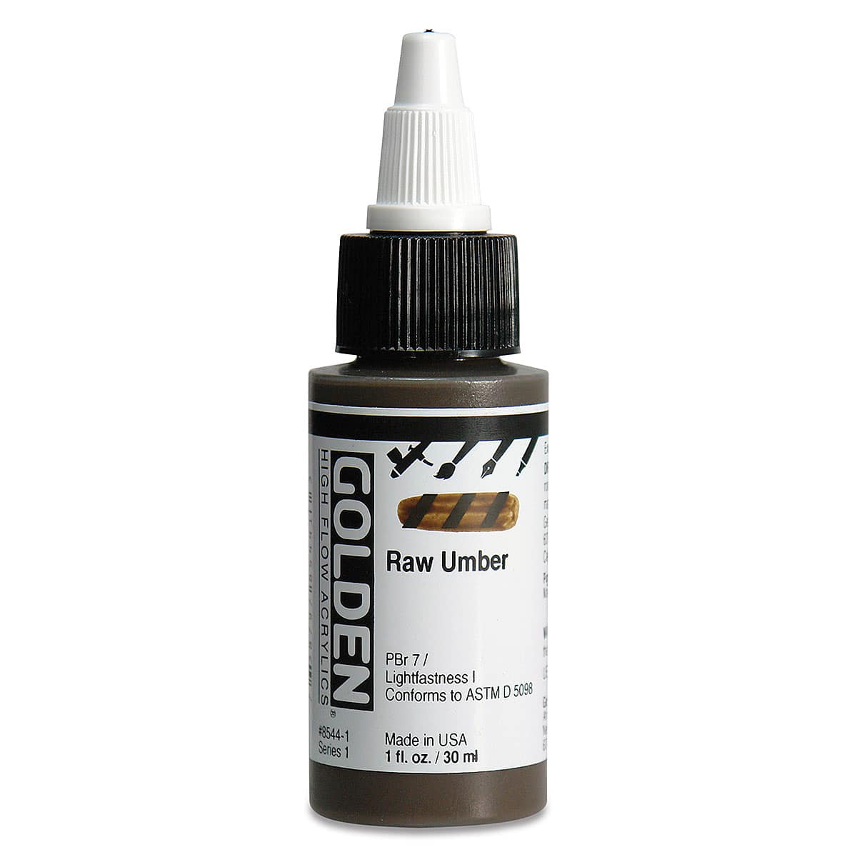 Golden High Flow Acrylics - Raw Umber, 1 oz bottle