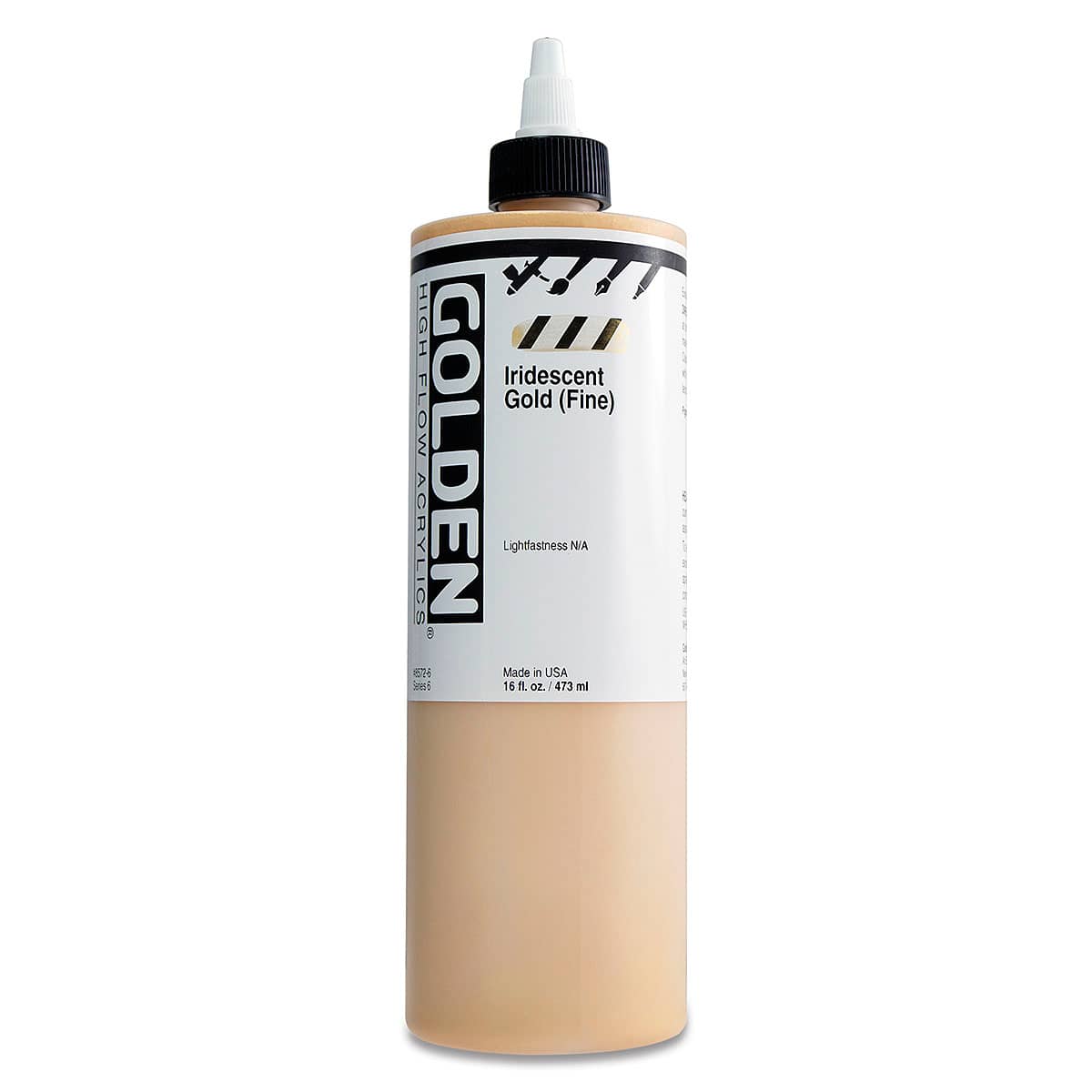 Golden High Flow Acrylics - Iridescent Gold (Fine), 16 oz bottle