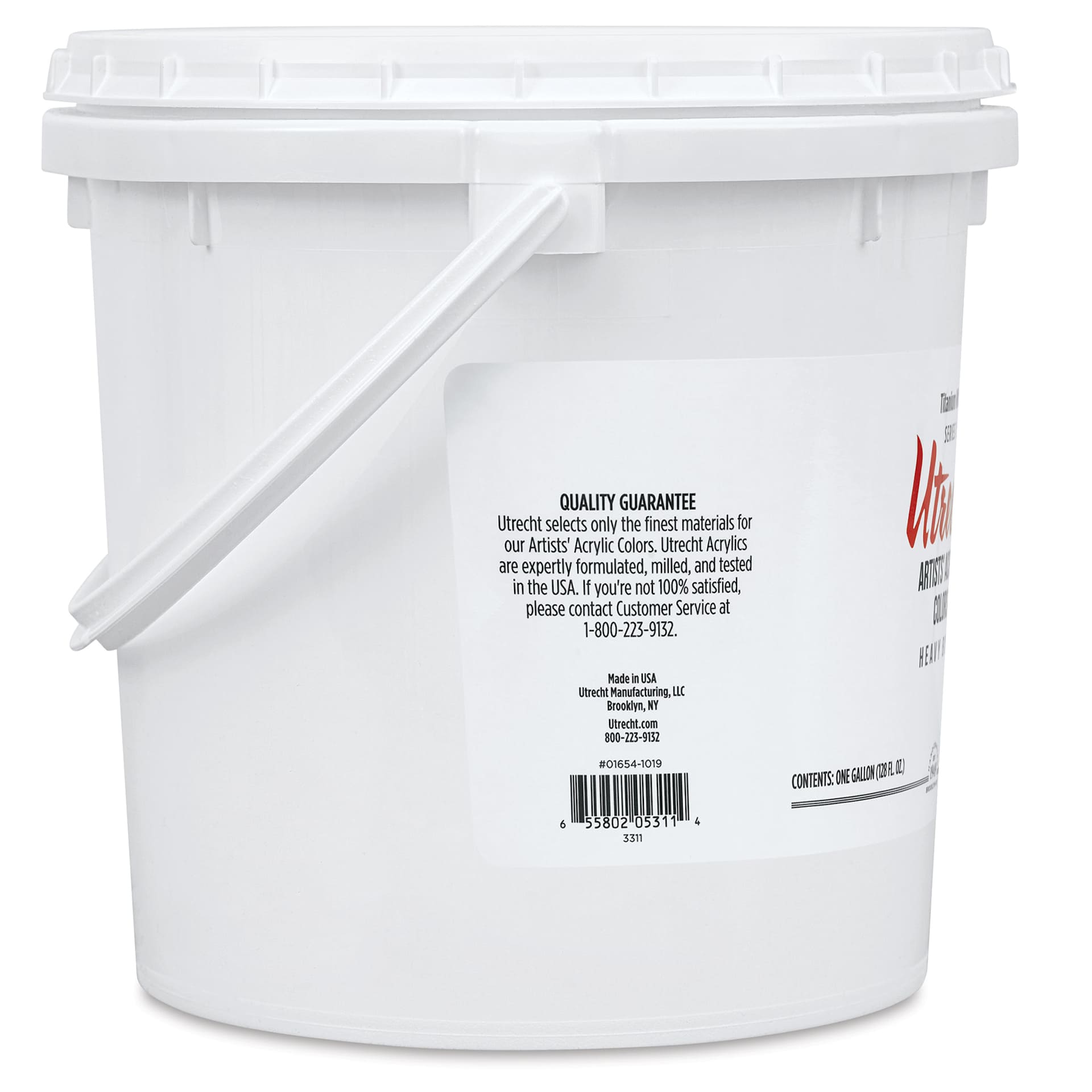 Utrecht Artists' Acrylic Paint - Titanium White, Gallon (left side)