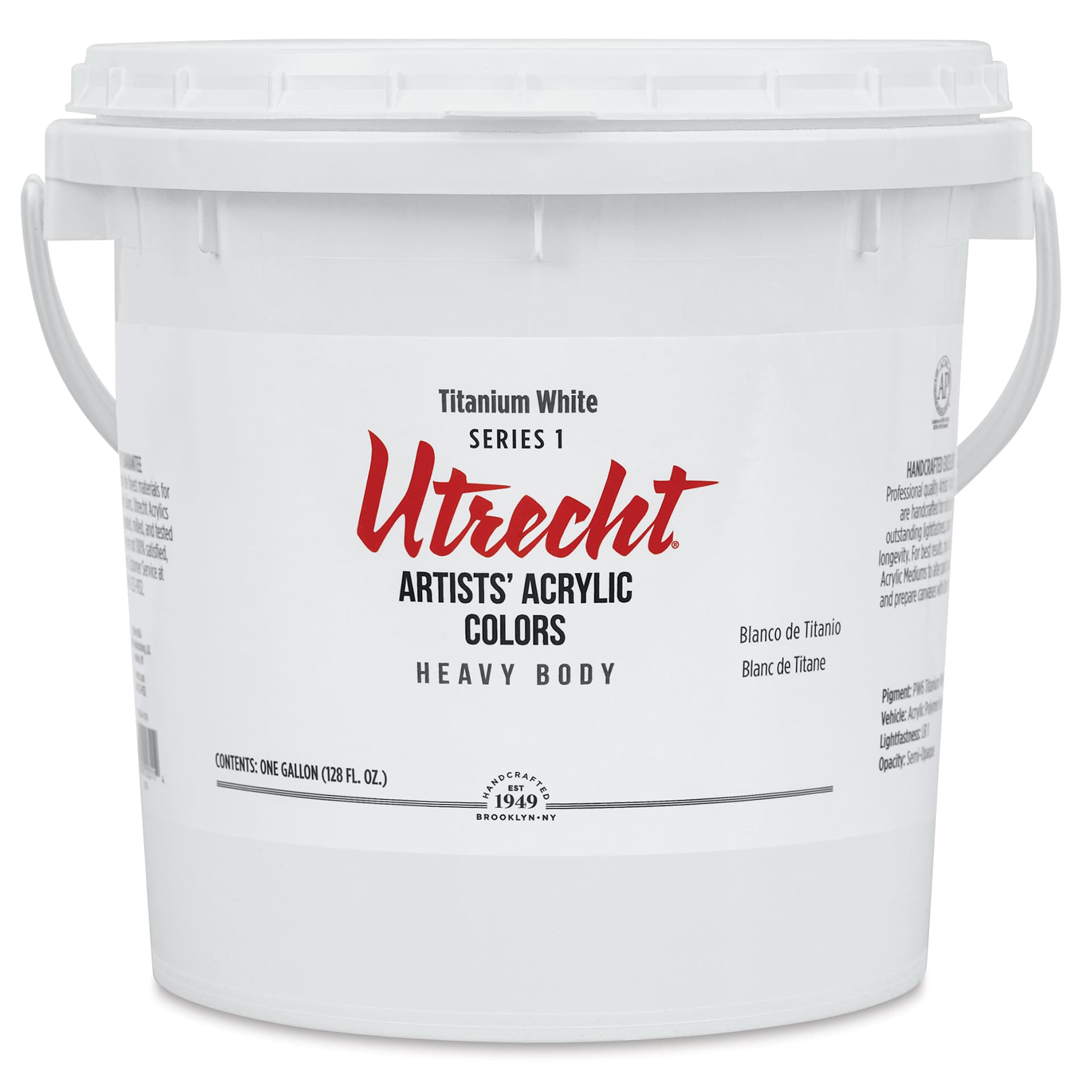 Utrecht Artists' Acrylic Paint - Titanium White, Gallon