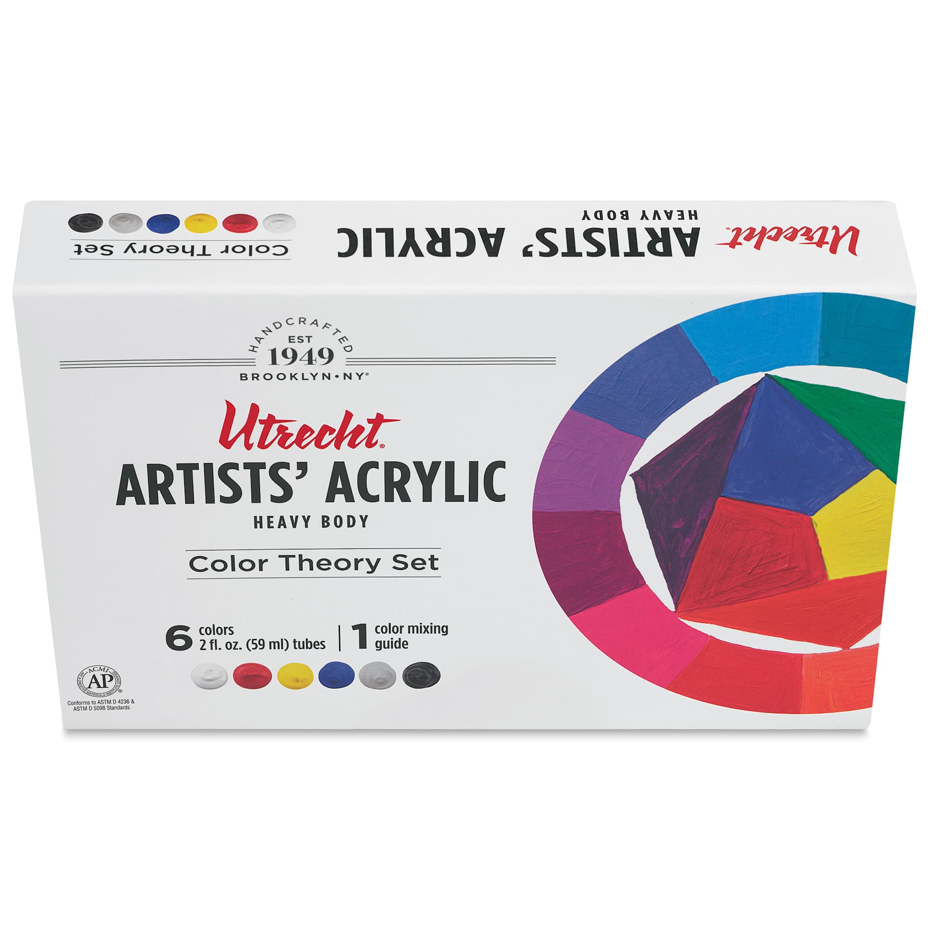 Utrecht Artists' Acrylic Paints - Set of 6, Color Theory, 59 ml, front of packaging