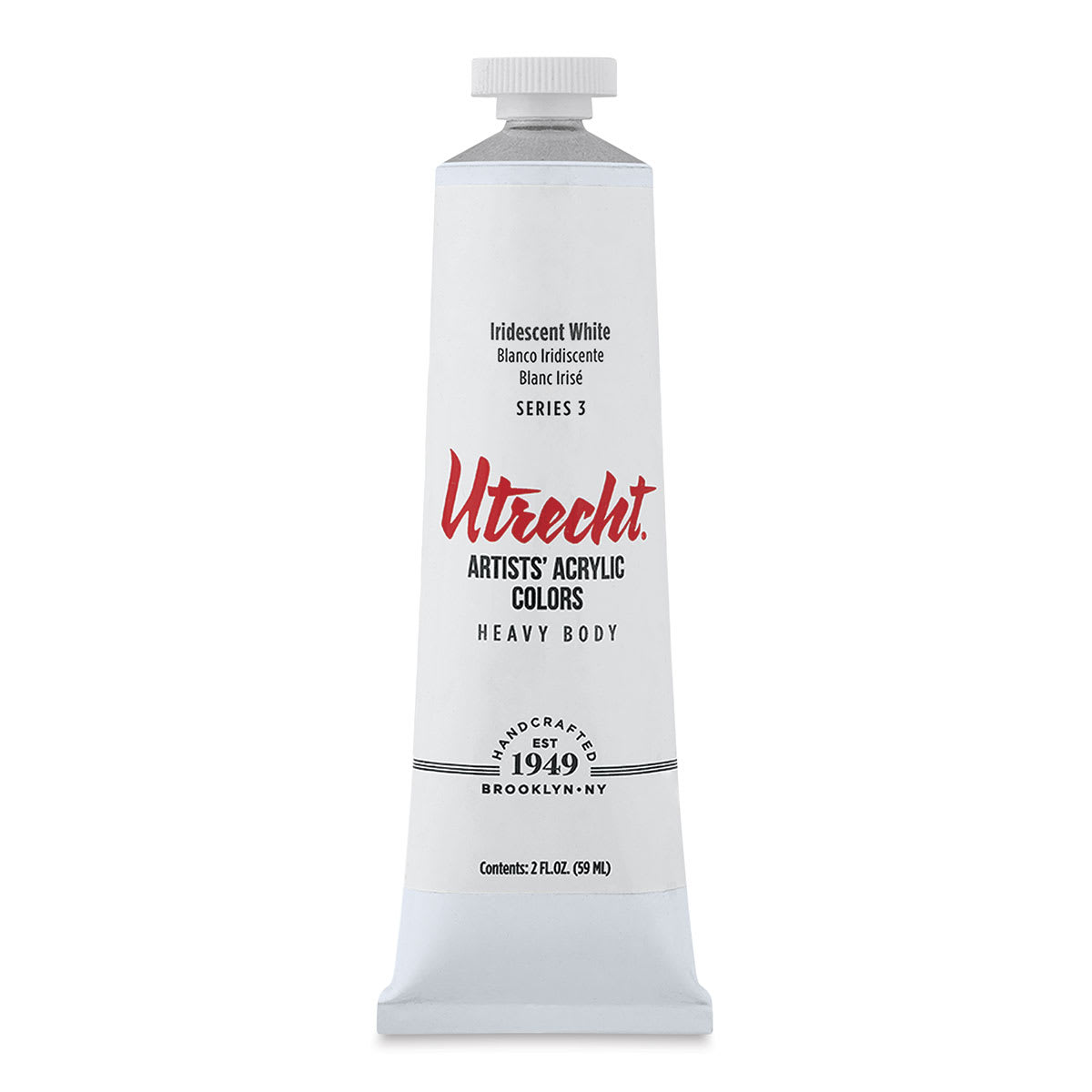 Utrecht Artists' Acrylic Paint - Iridescent White, 2 oz tube