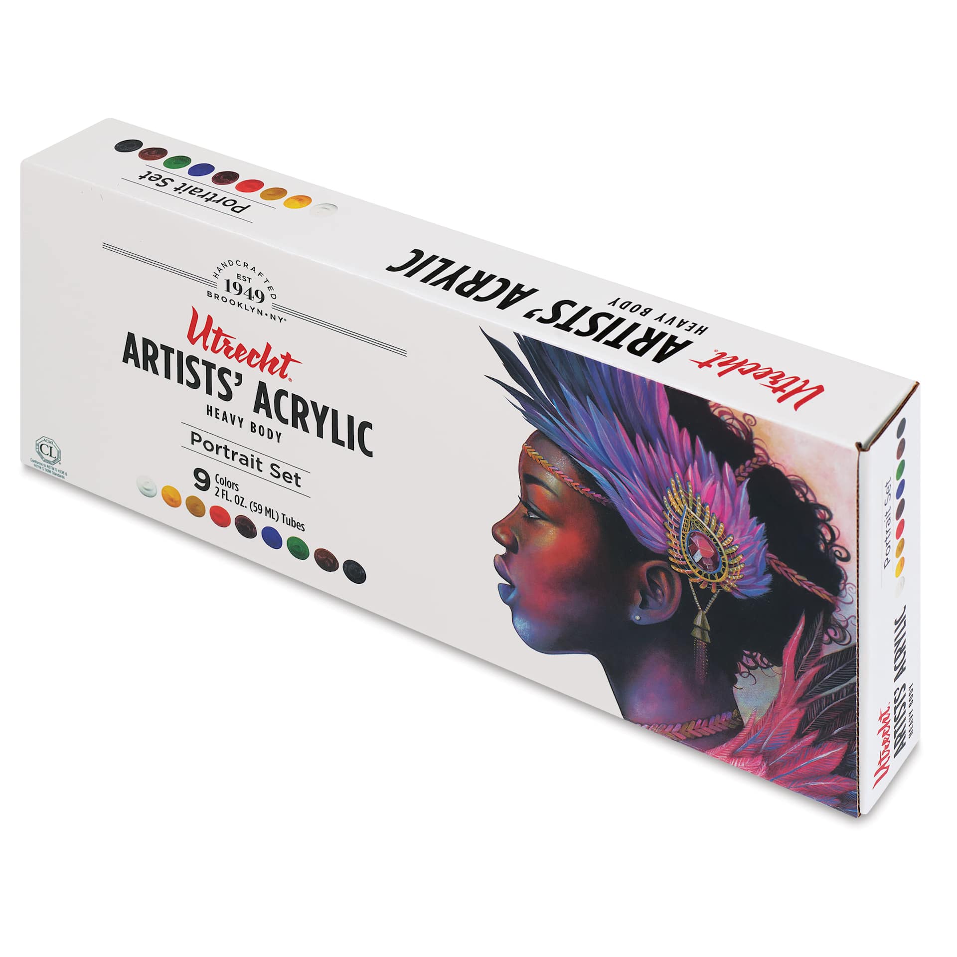 Utrecht Artists' Acrylic Paints - Set of 9, Portrait Colors, 59 ml