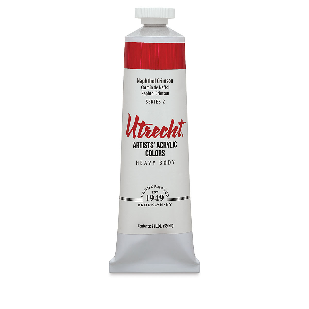Utrecht Artists' Acrylic Paint - Naphthol Crimson, 2 oz tube