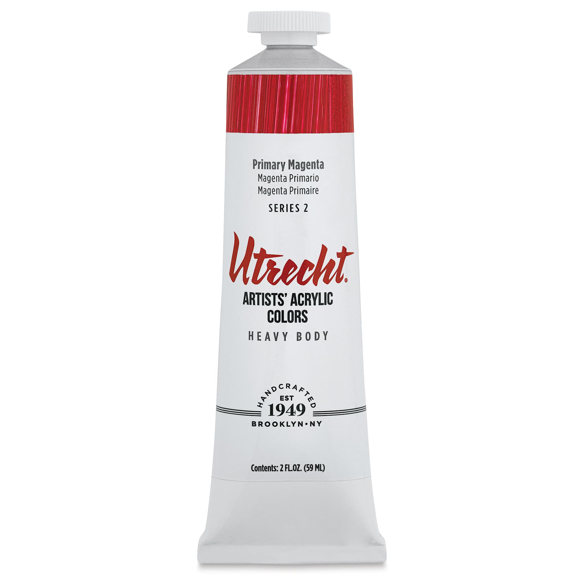 Utrecht Artists' Acrylic Paint - Primary Magenta, 2 oz tube