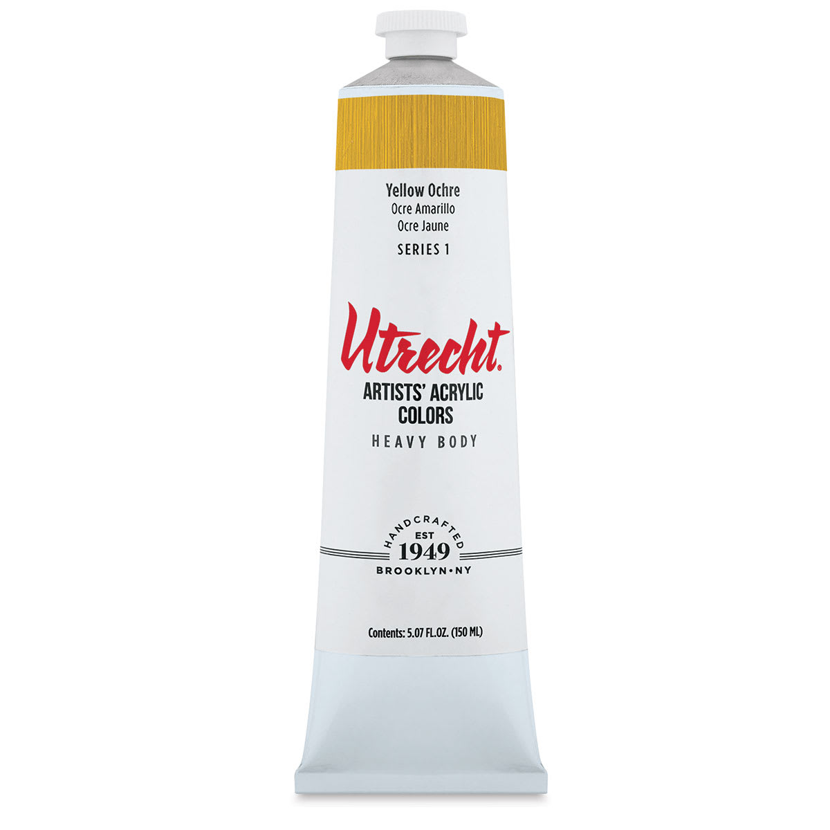 Utrecht Artists' Acrylic Paint - Yellow Ochre, 5 oz tube