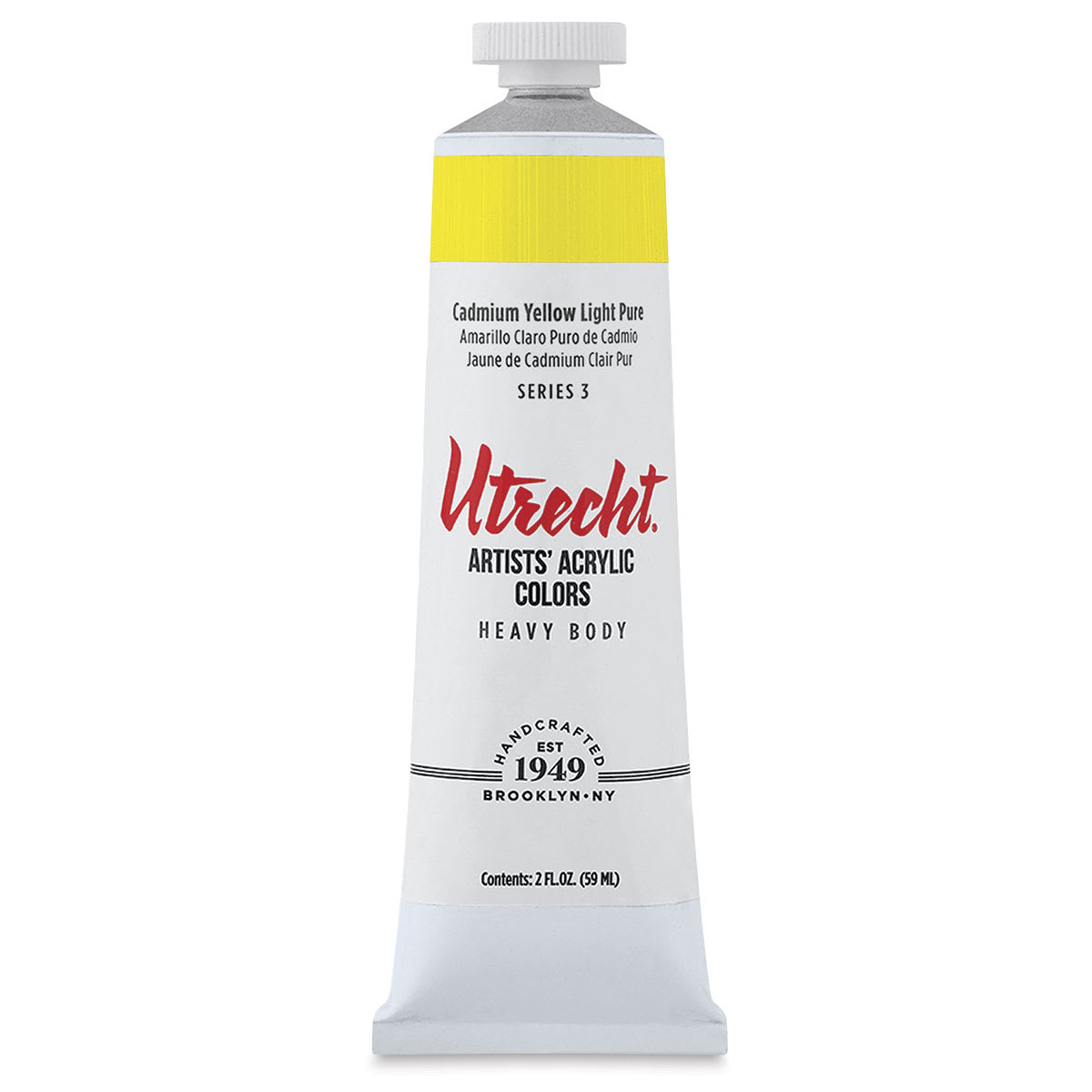 Utrecht Artists' Acrylic Paint - Cadmium Yellow Light, 2 oz tube