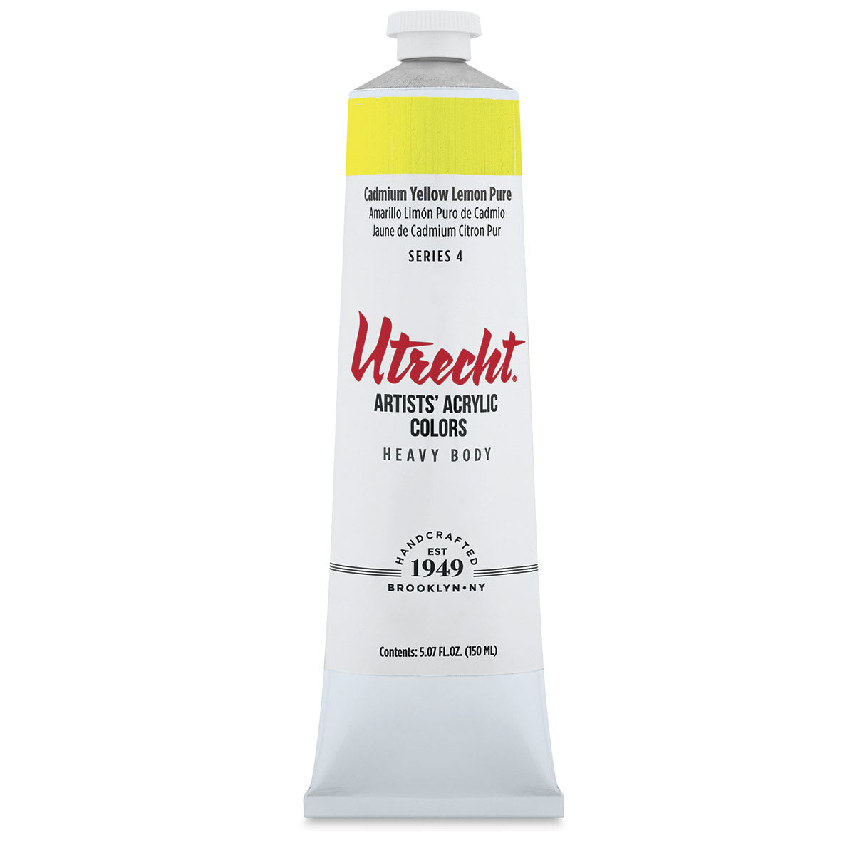 Utrecht Artists' Acrylic Paint - Cadmium Yellow Lemon, 5 oz tube