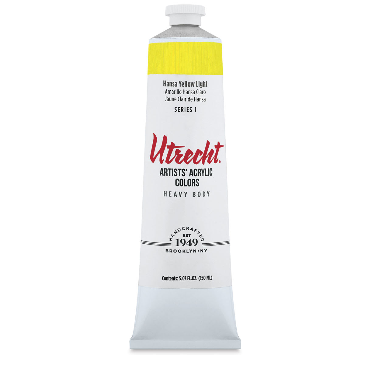 Utrecht Artists' Acrylic Paint - Hansa Yellow Light, 5 oz tube