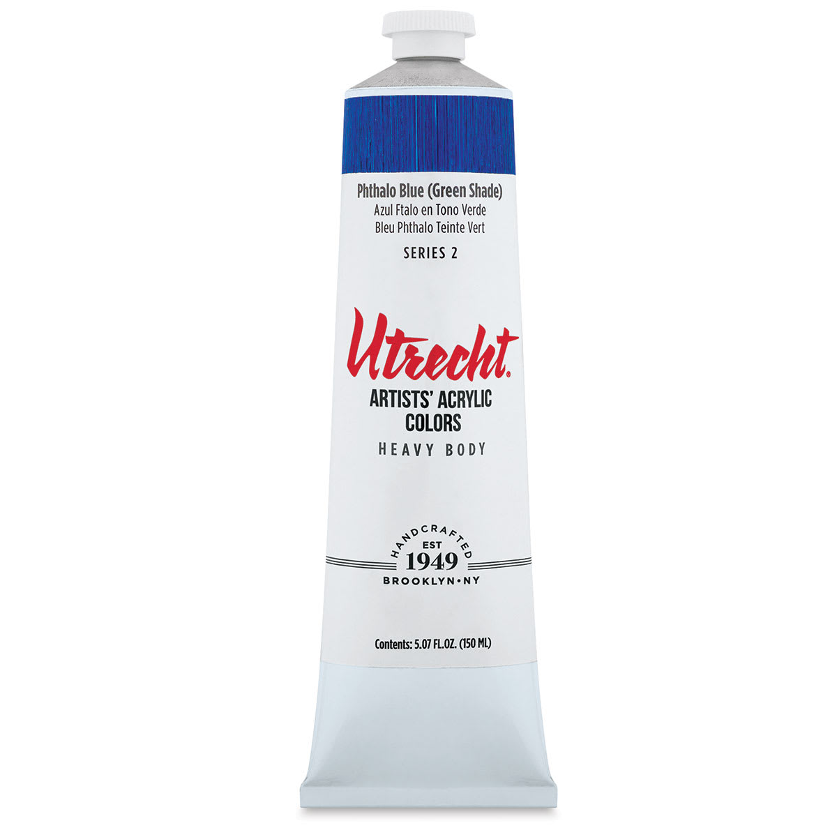 Utrecht Artists' Acrylic Paint - Phthalo Blue (Green Shade), 5 oz tube