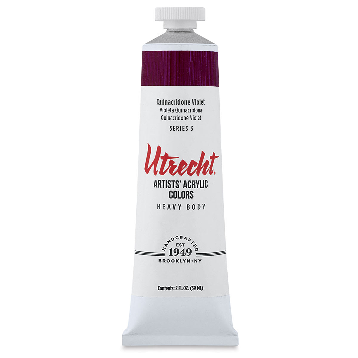 Utrecht Artists' Acrylic Paint - Quinacridone Violet, 2 oz tube