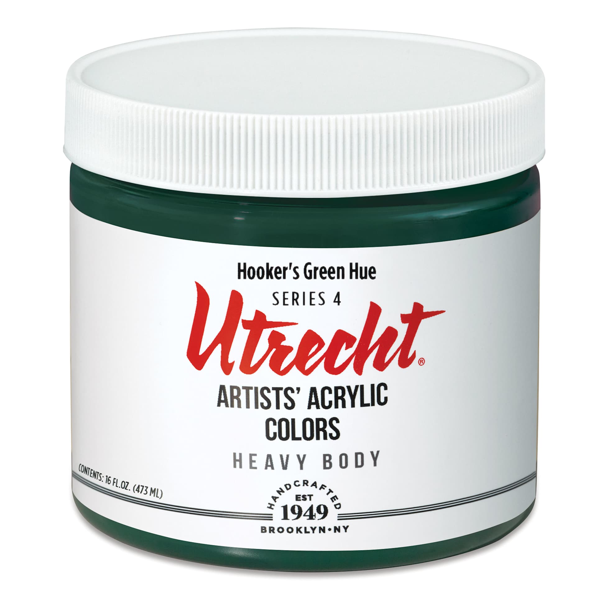 Utrecht Artists' Acrylic Paint - Hooker's Green Hue, Pint