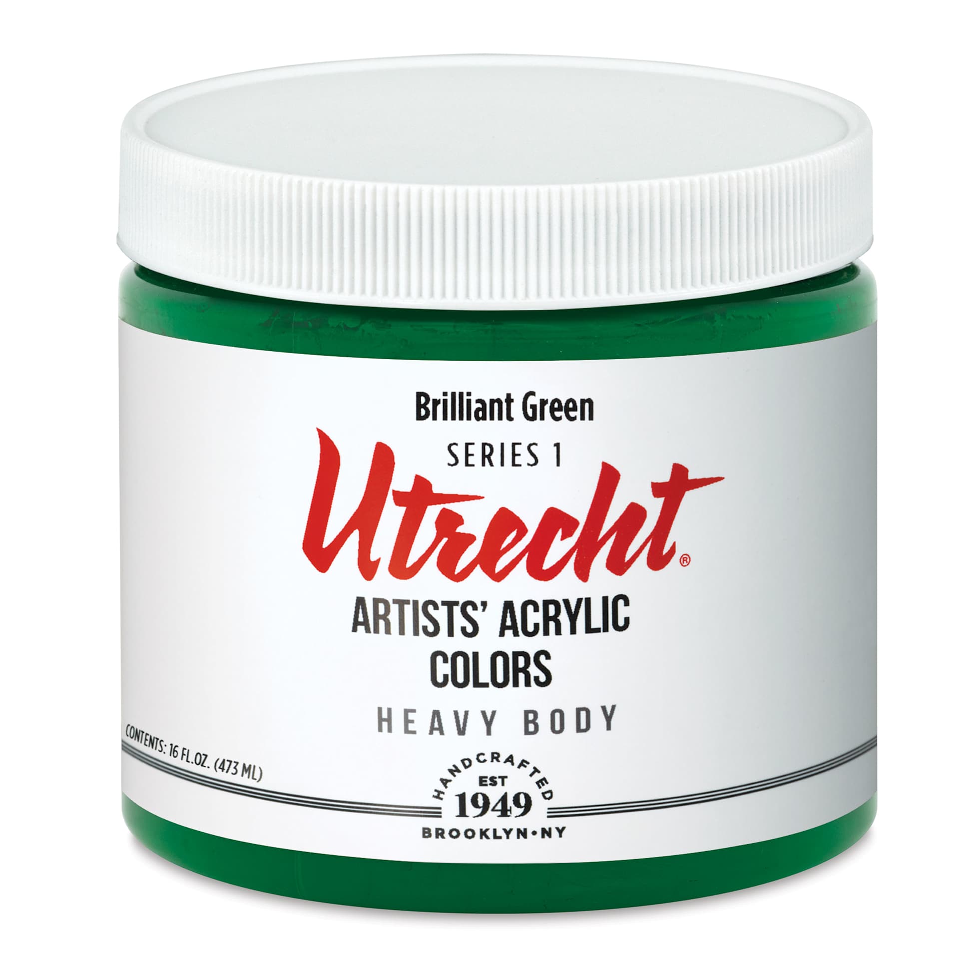 Utrecht Artists' Acrylic Paint - Brilliant Green, Pint