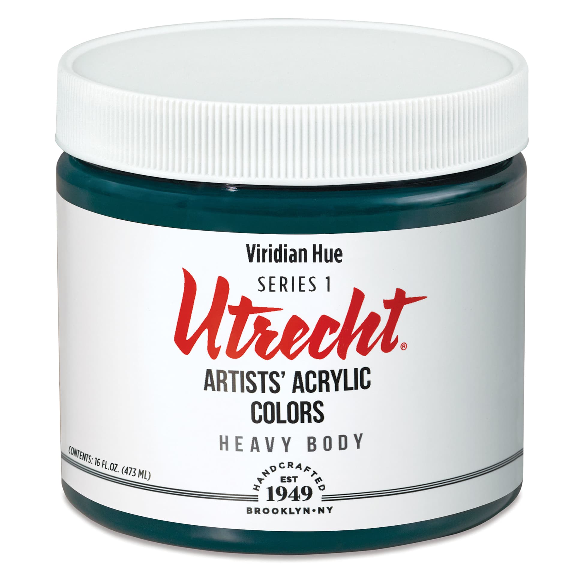 Utrecht Artists' Acrylic Paint - Viridian Hue, Pint