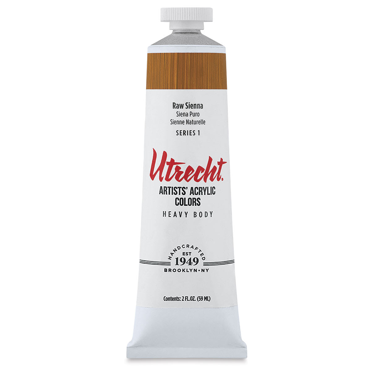 Utrecht Artists' Acrylic Paint - Raw Sienna, 2 oz tube