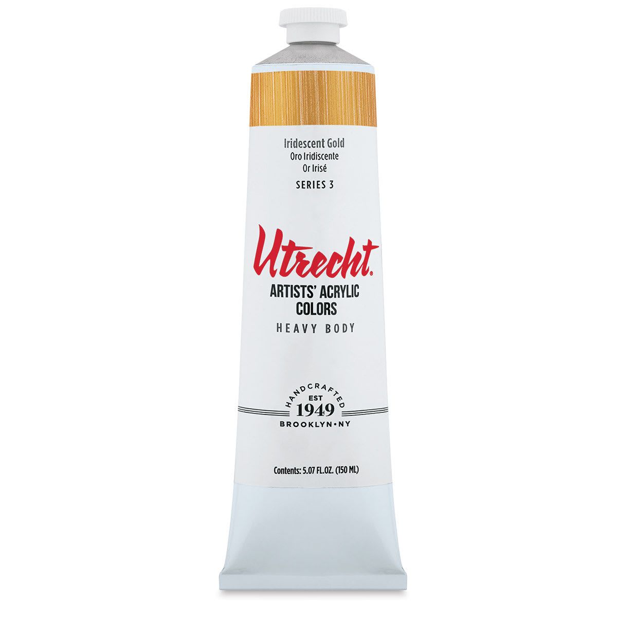 Utrecht Artists' Acrylic Paint - Iridescent Gold, 5 oz tube