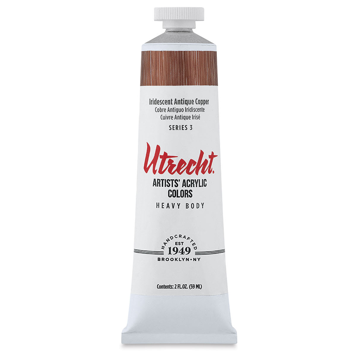 Utrecht Artists' Acrylic Paint - Iridescent Antique Copper, 2 oz tube