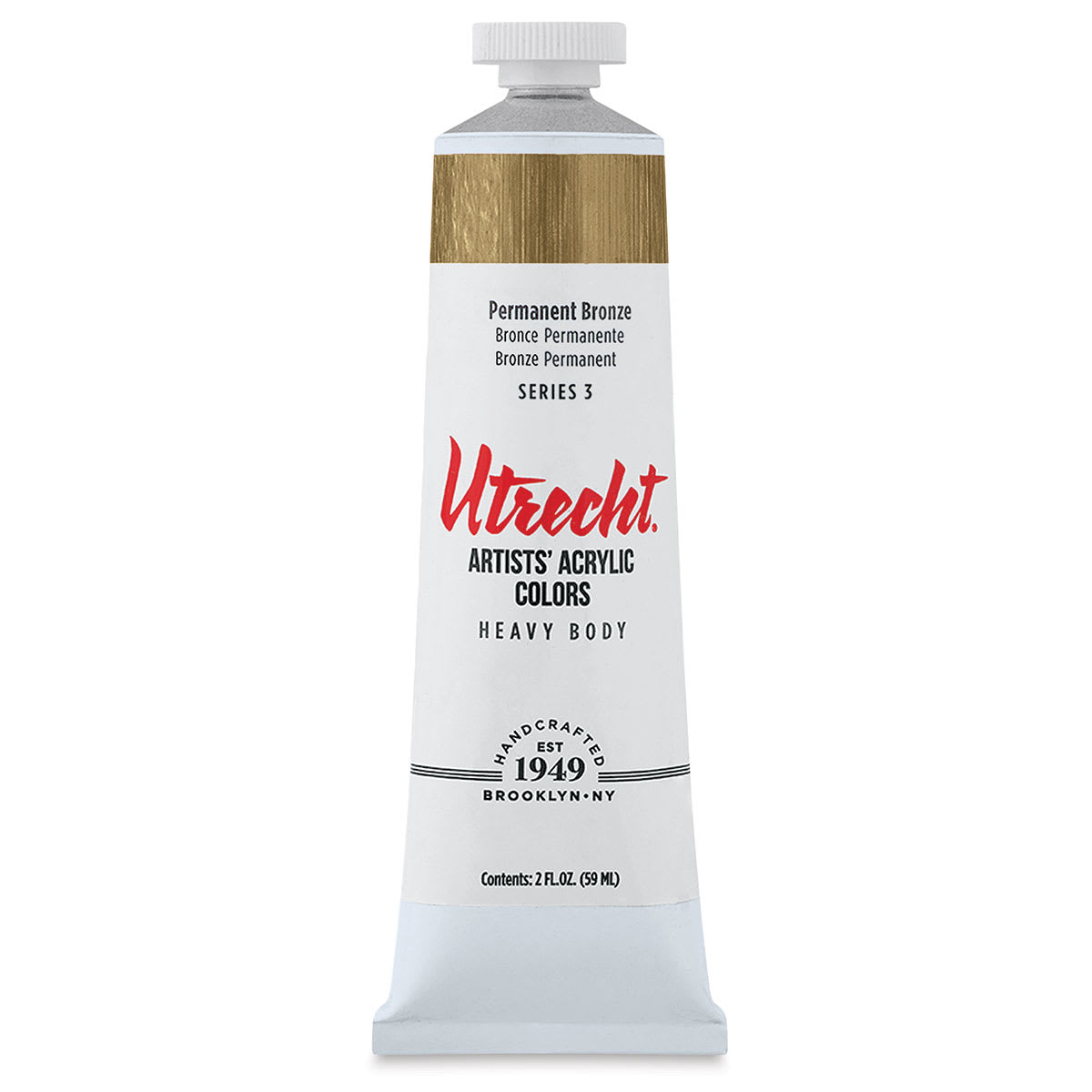 Utrecht Artists' Acrylic Paint - Permanent Bronze, 2 oz tube